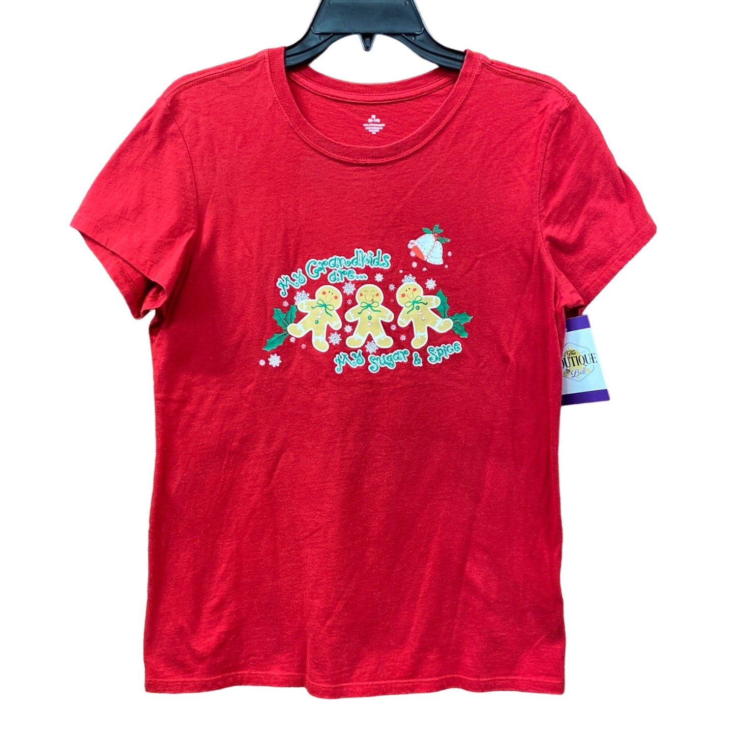 Xmas Tshirt M Gingerbread "My Grandkids are my Sugar and Spice" Holiday Novelty