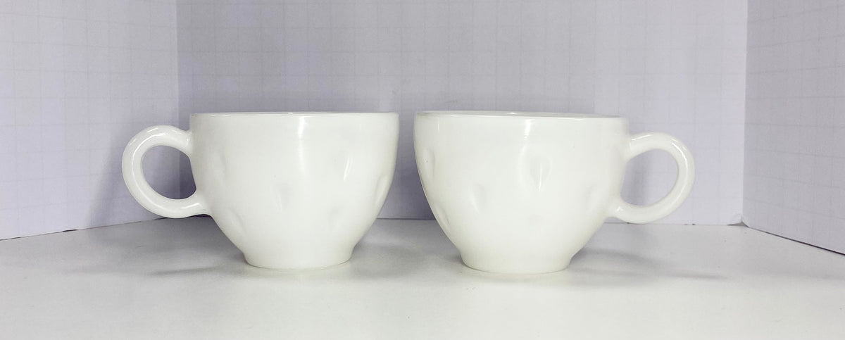 Vintage White Milk Glass Coffee Tea Cups 2