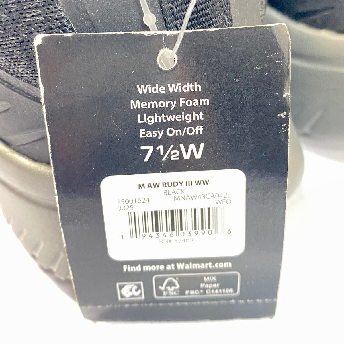 Athletic Works 7.5 Wide Width Memory Foam Lightweight Easy On/Off