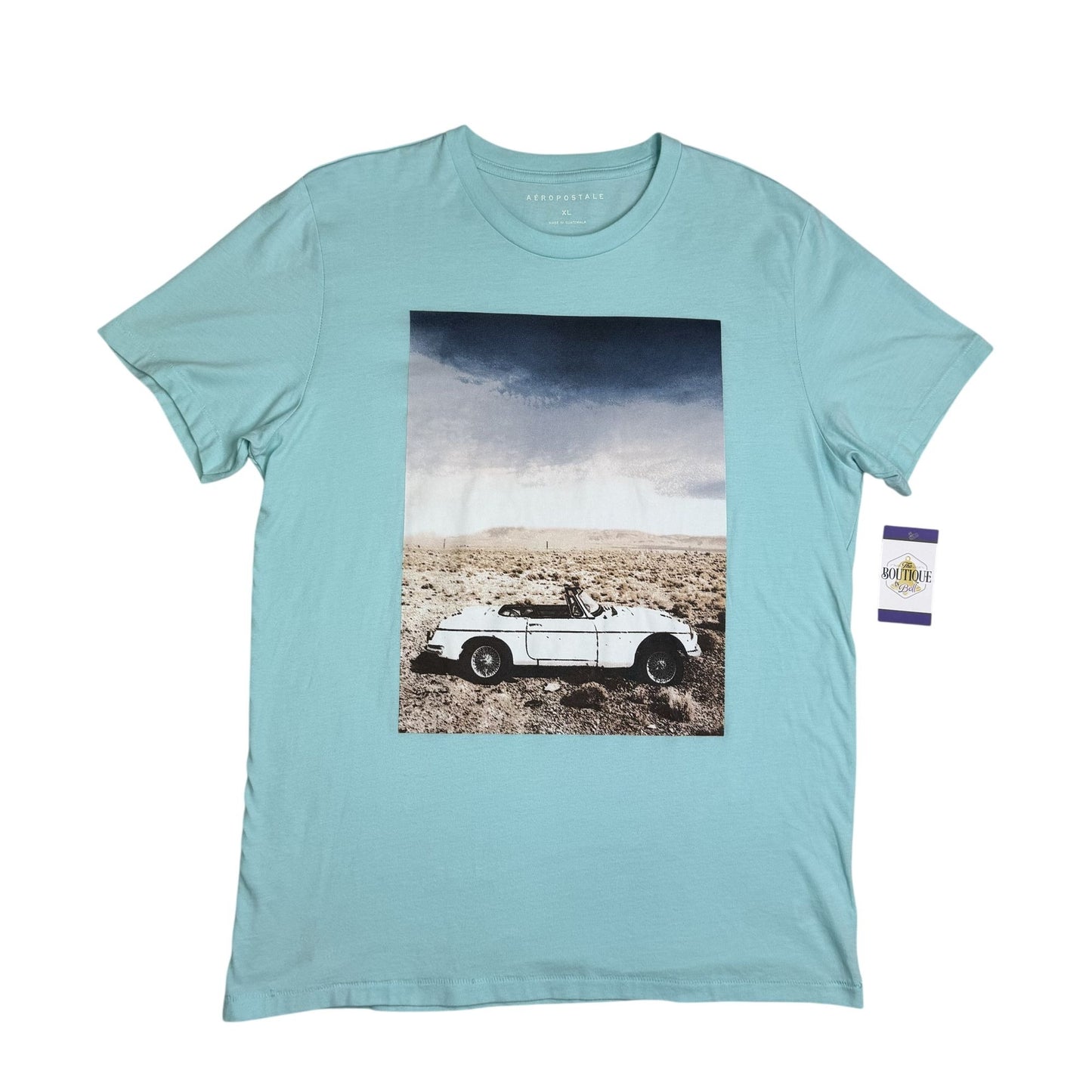 Aeropostale TShirt Desert Car Graphic Blue Short Sleeve Americana Road Trip XL