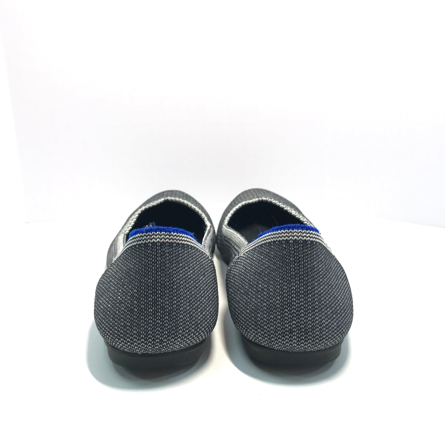 Rothy’s Flat Round Toed Ballet Flats Gray Birds-Eye Pattern