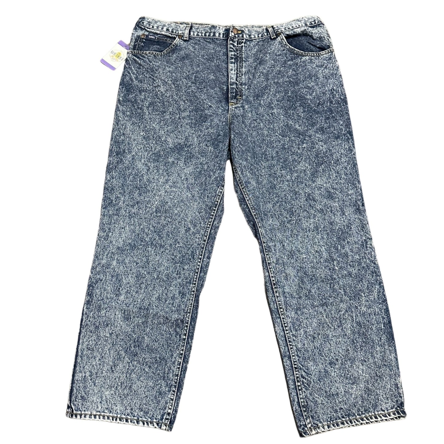 Vtg Lee Acid Wash Jeans 44x30 United Garment Workers USA 90s Y2K Grunge Normcore