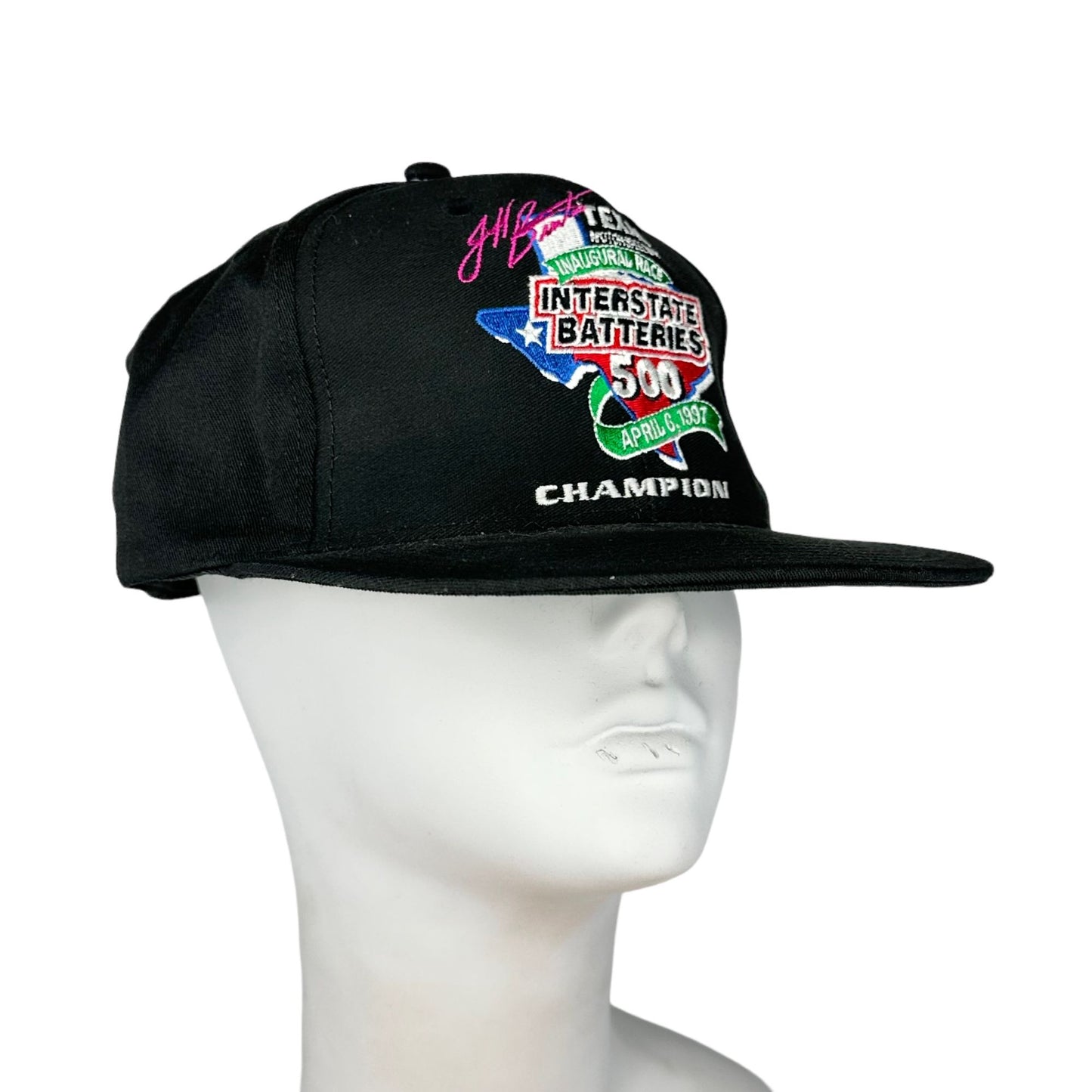 Vintage Jeff Burton Snapback Hat NASCAR 1997 Champion Texas Motor Speedway USA