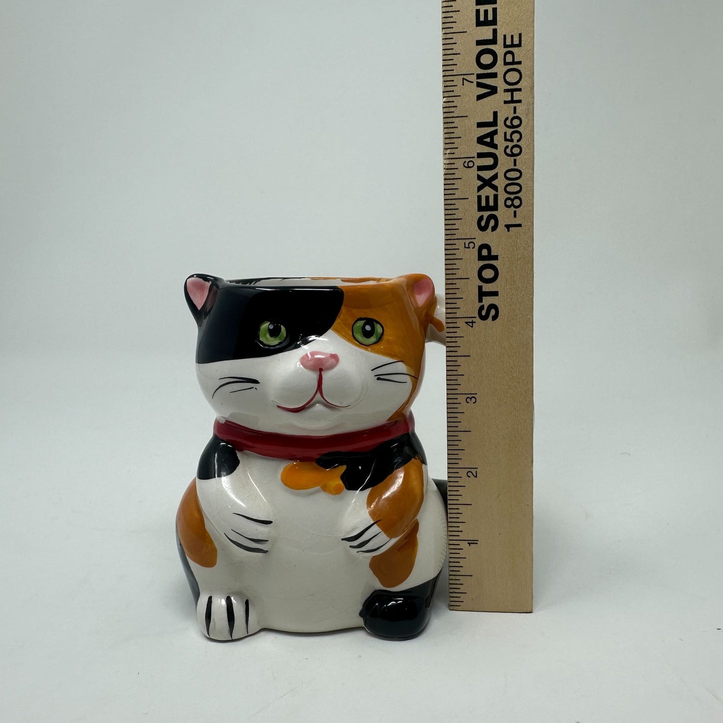 3D Calico Cat Surprise Mouse Inside Ceramic Tea Cup Coffee Mug Pier 1 Imports