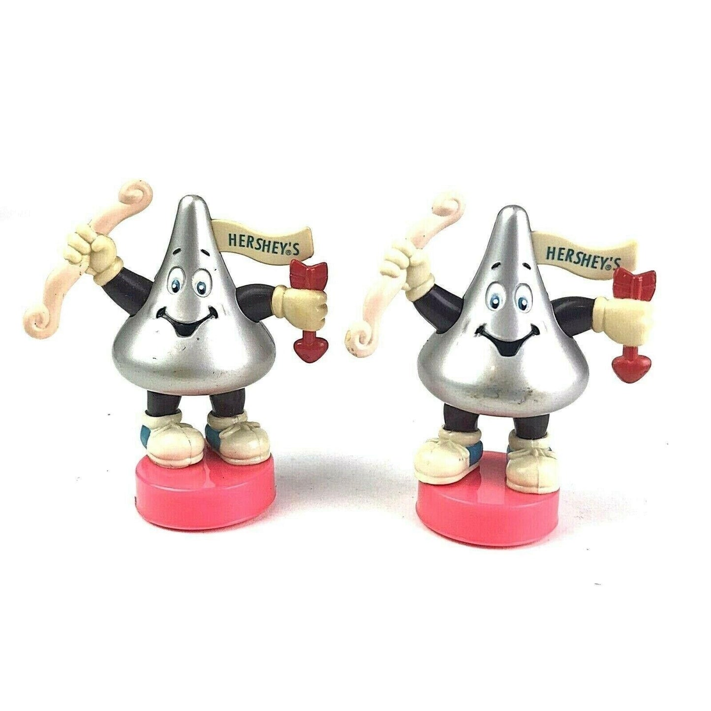 Vintage Hershey Kiss Figurine Stamp Cupid Valentine Candy Topper 1998 Lot of 2