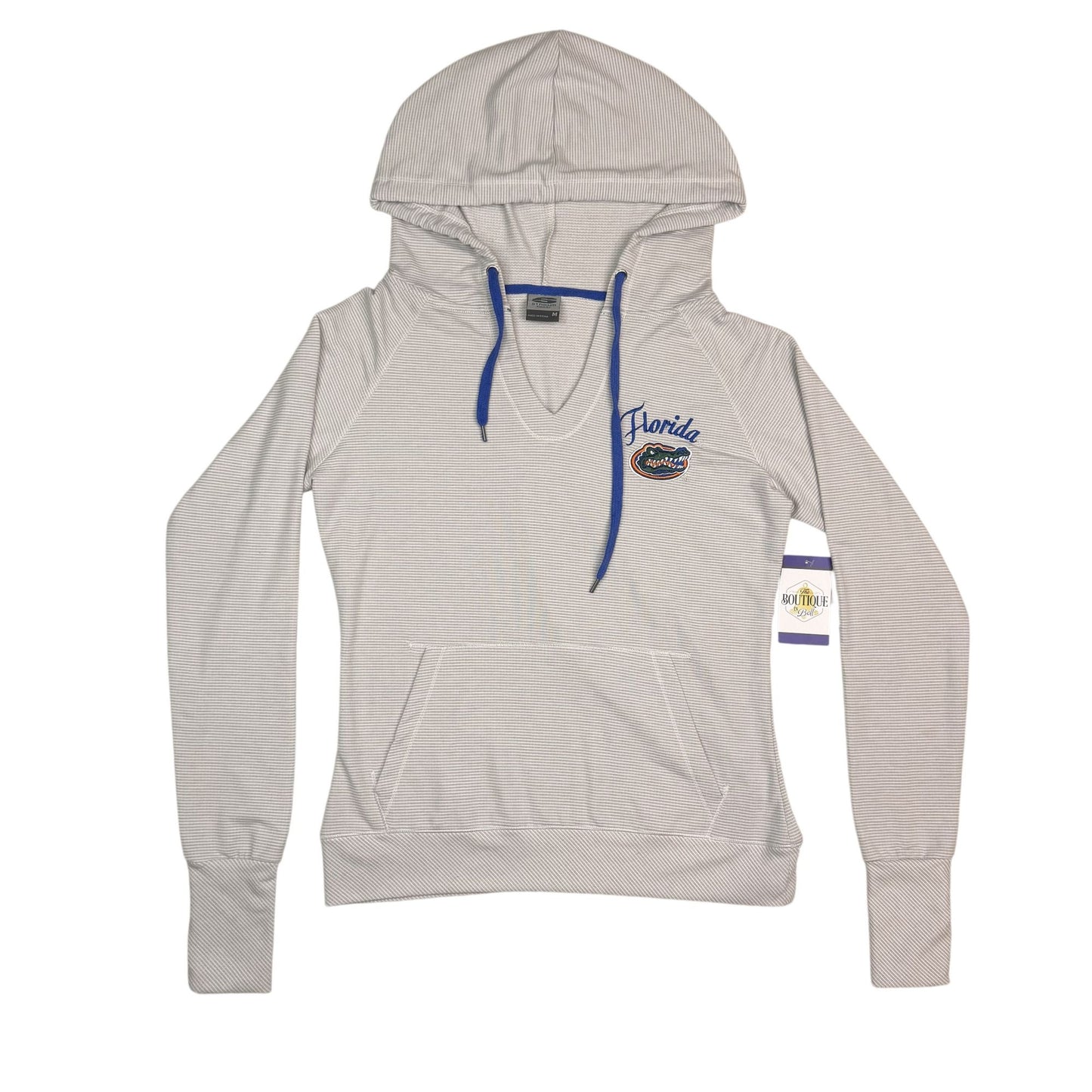 NWT Florida Gators Womens M Lightweight Hoodie Stadium Athletics Gray Striped
