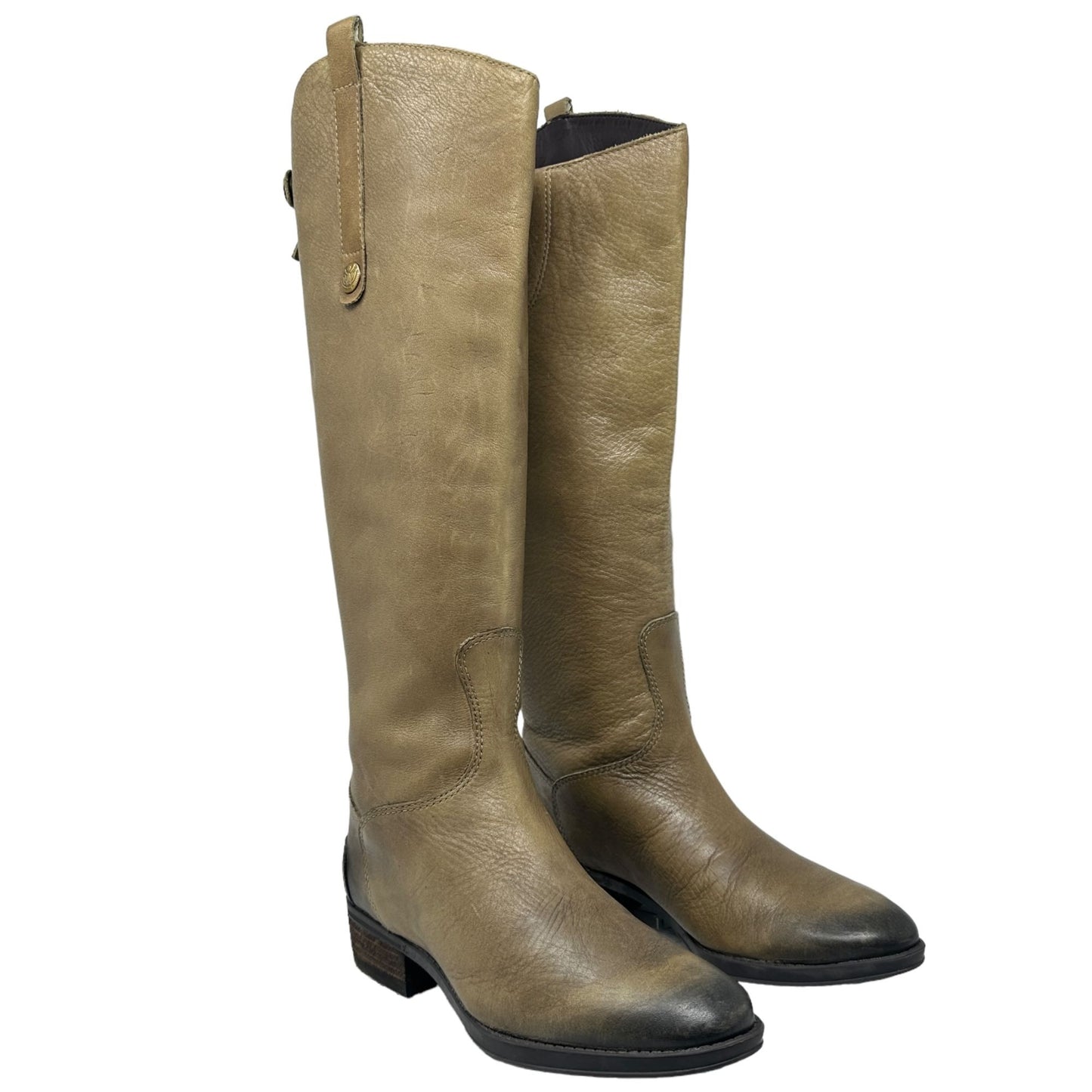 Sam Edelman Womens 5.5 Penny Knee High Riding Boots Whiskey Brown Leather Shoes