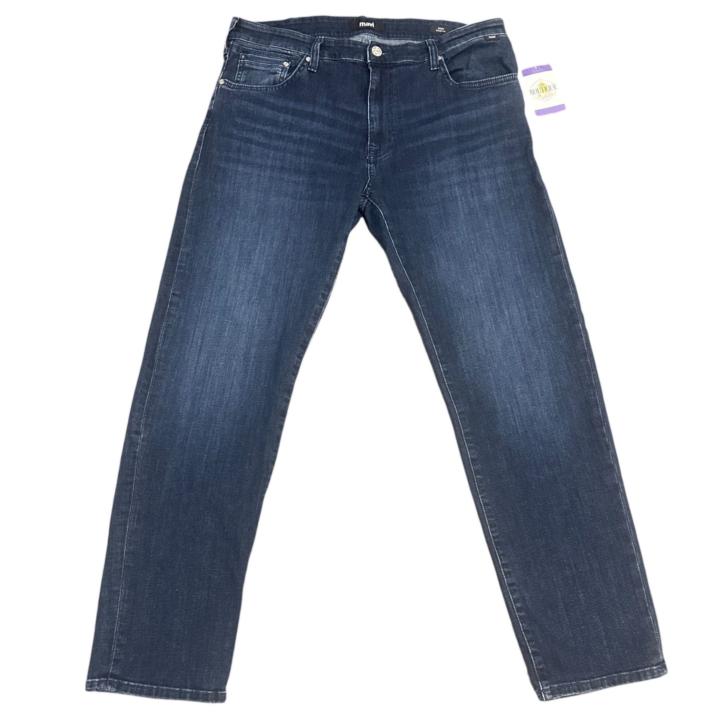 Mavi Mens Jeans 38x32 Zach Straight Leg Stretch Dark Wash Blue Reg Rise Denim