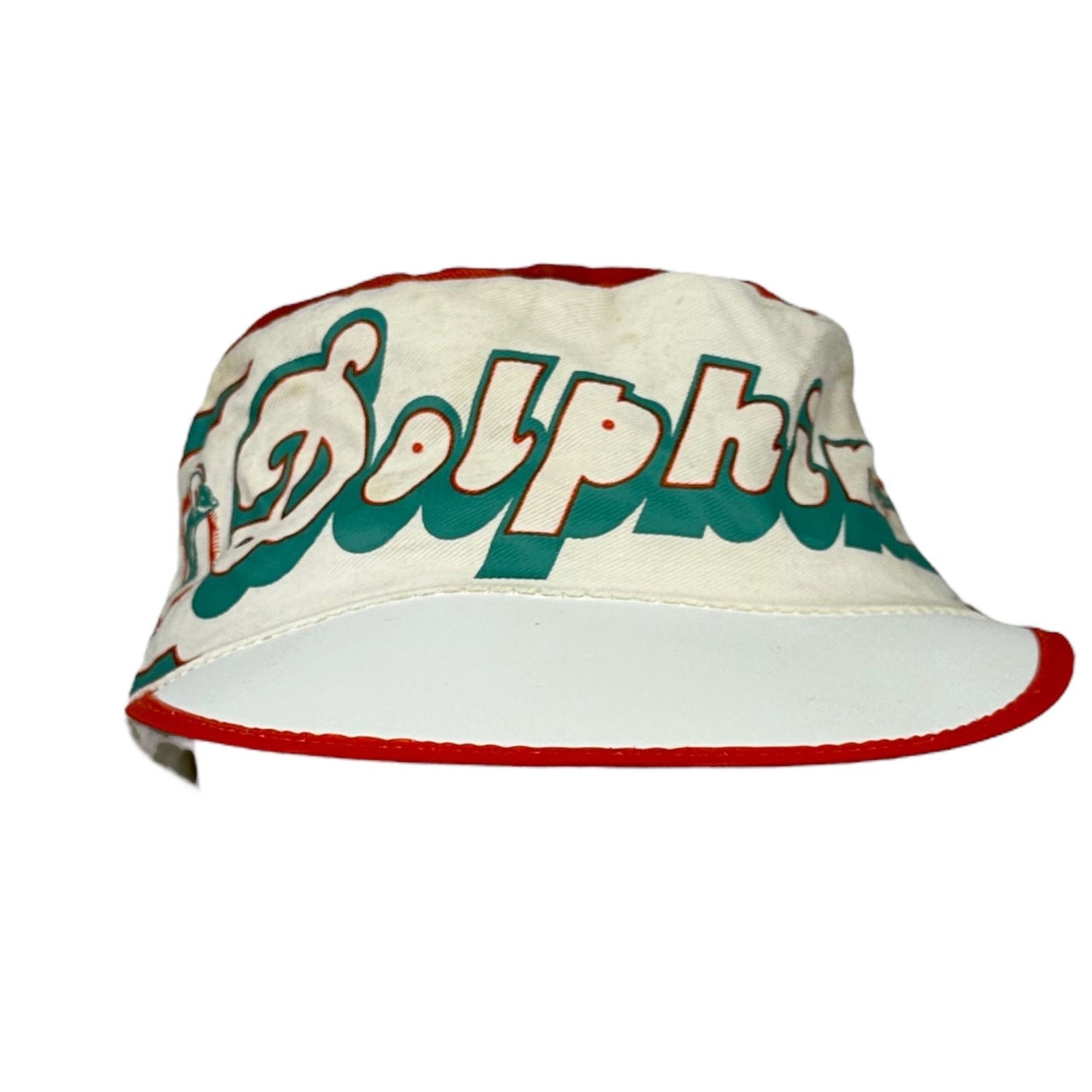 Vtg 80s Miami Dolphins Painters Cap NFL Football Flat Top Baseball Size M/L USA