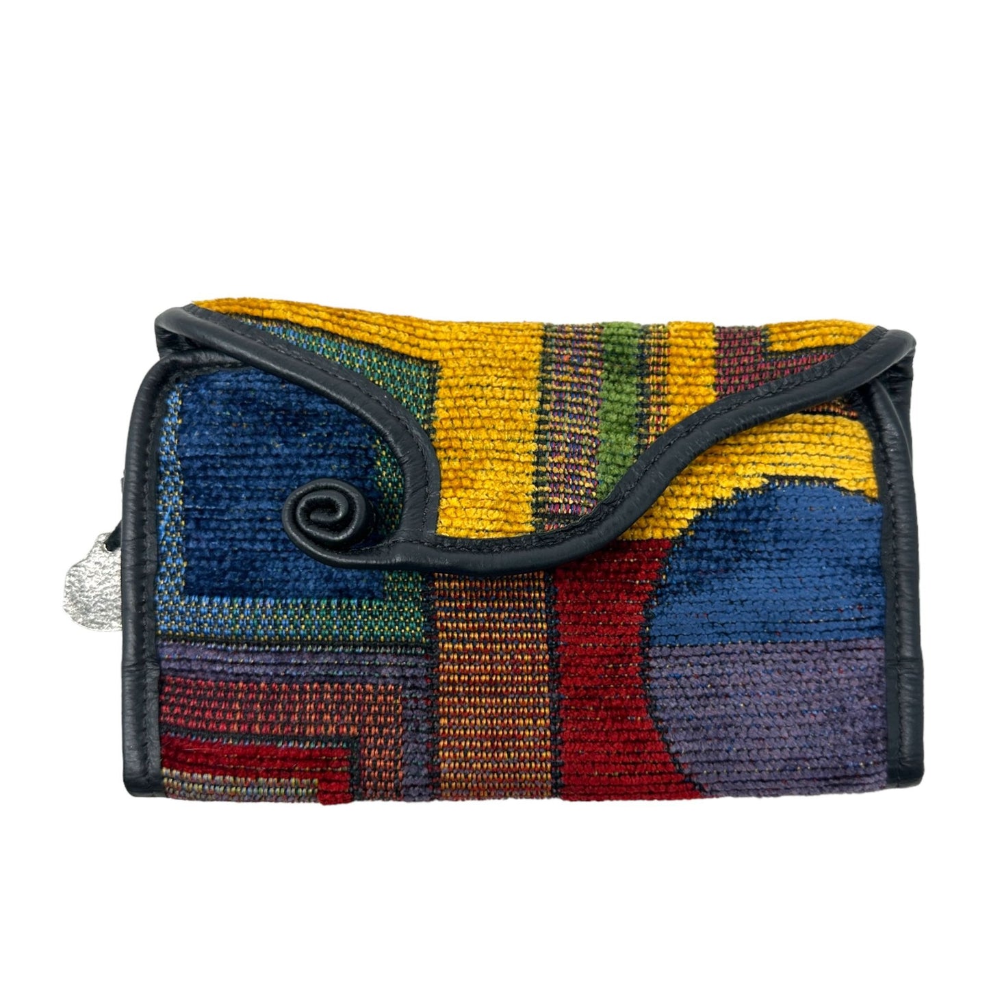 Vintage 90s Erda of Maine Trifold Clutch Wallet Boho Tapestry Festival Art Wear