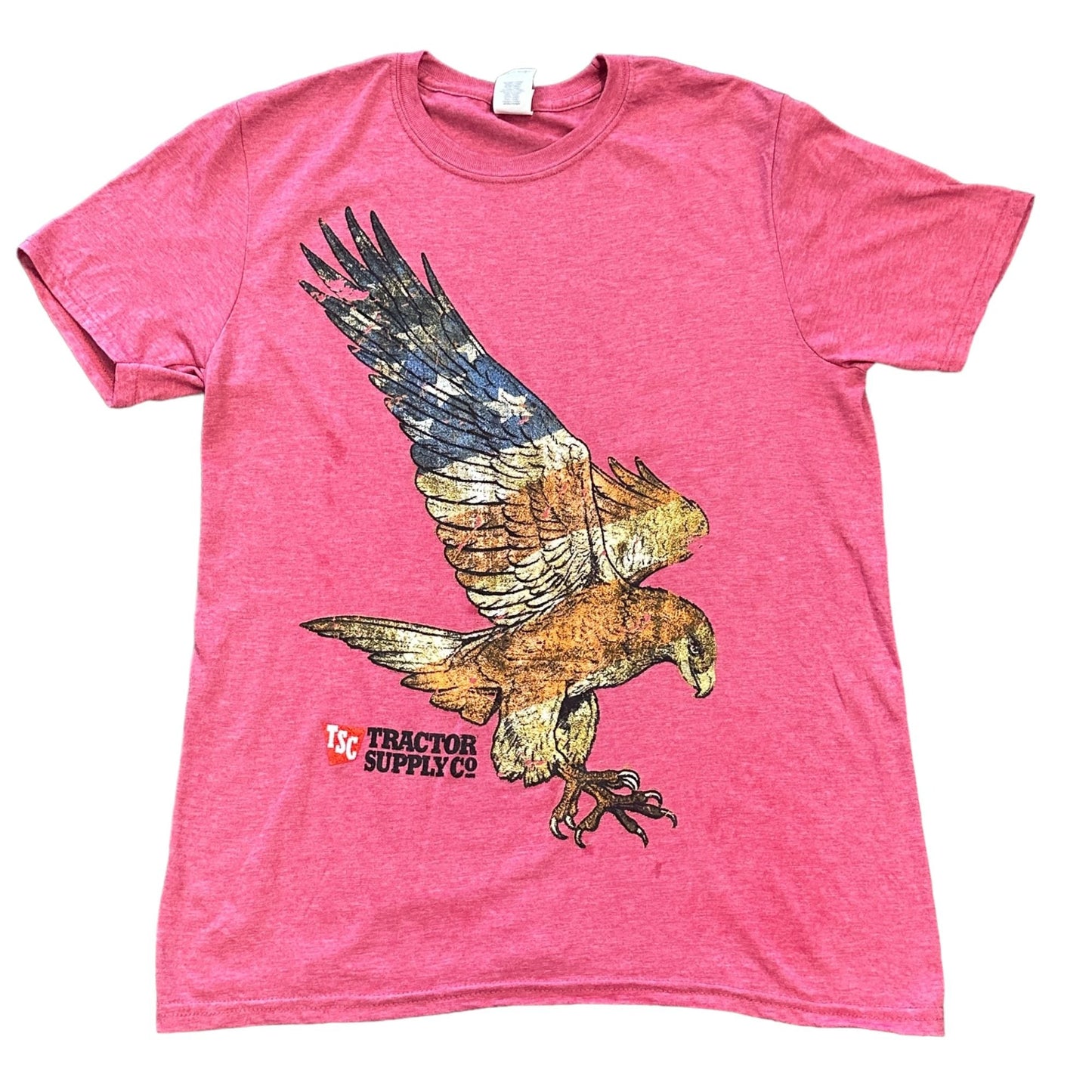 Vtg Tractor Supply TShirt Eagle American Flag Red M Americana Patriot Streetwear