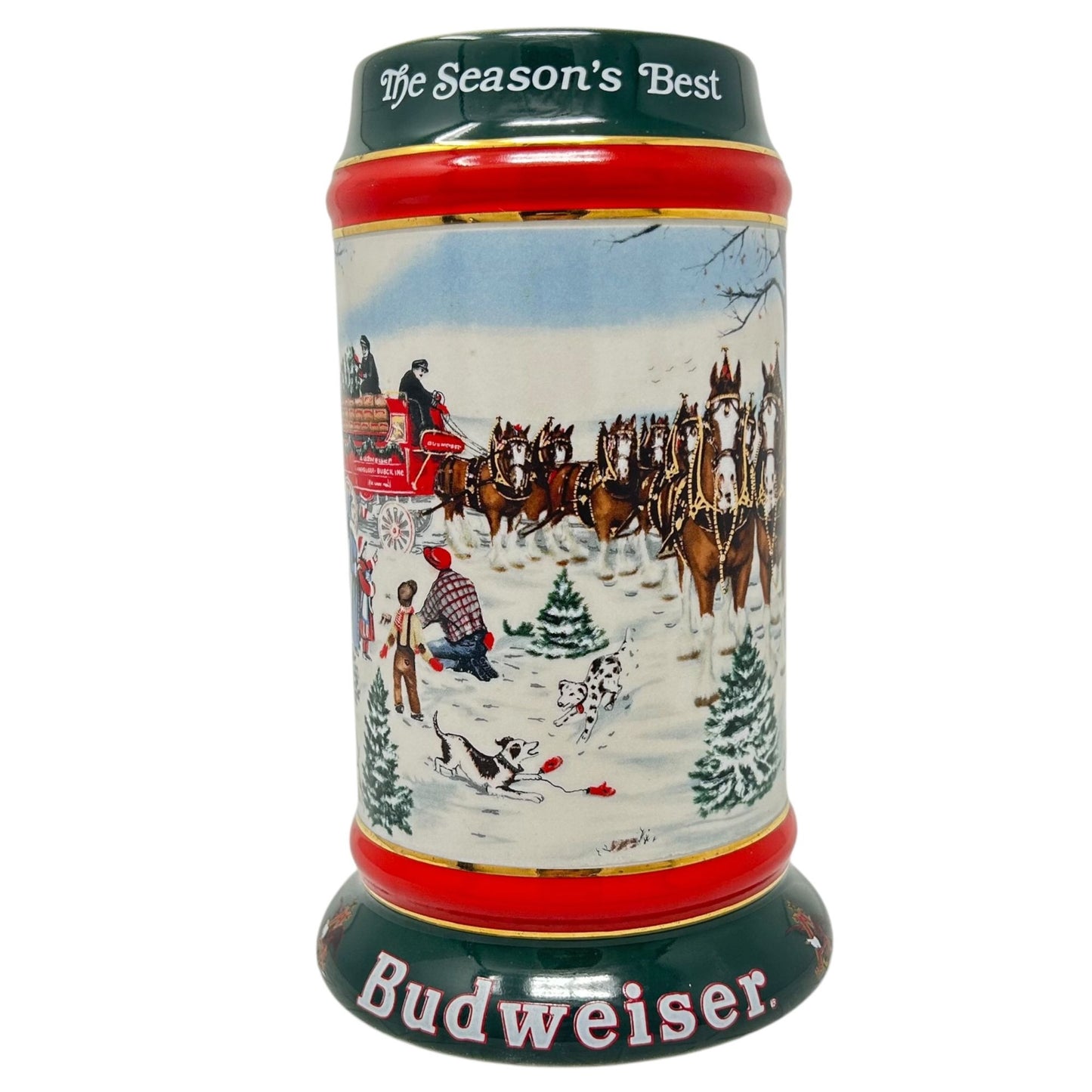 Vintage 1991 Budweiser Christmas The Best Season Beer Stein Mug Susan Sampson