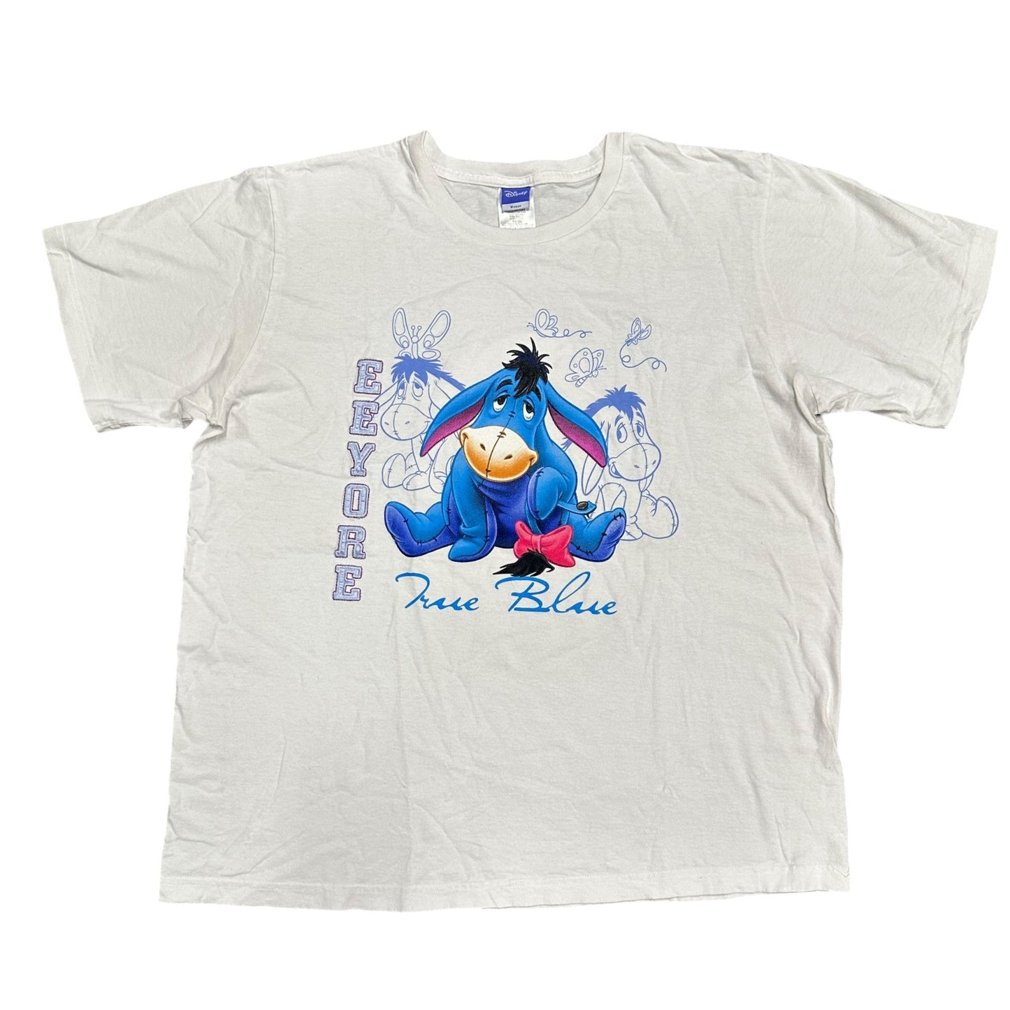 Vintage Disney Eeyore Tshirt White True Blue Winnie the Pooh 100% Cotton 18/20