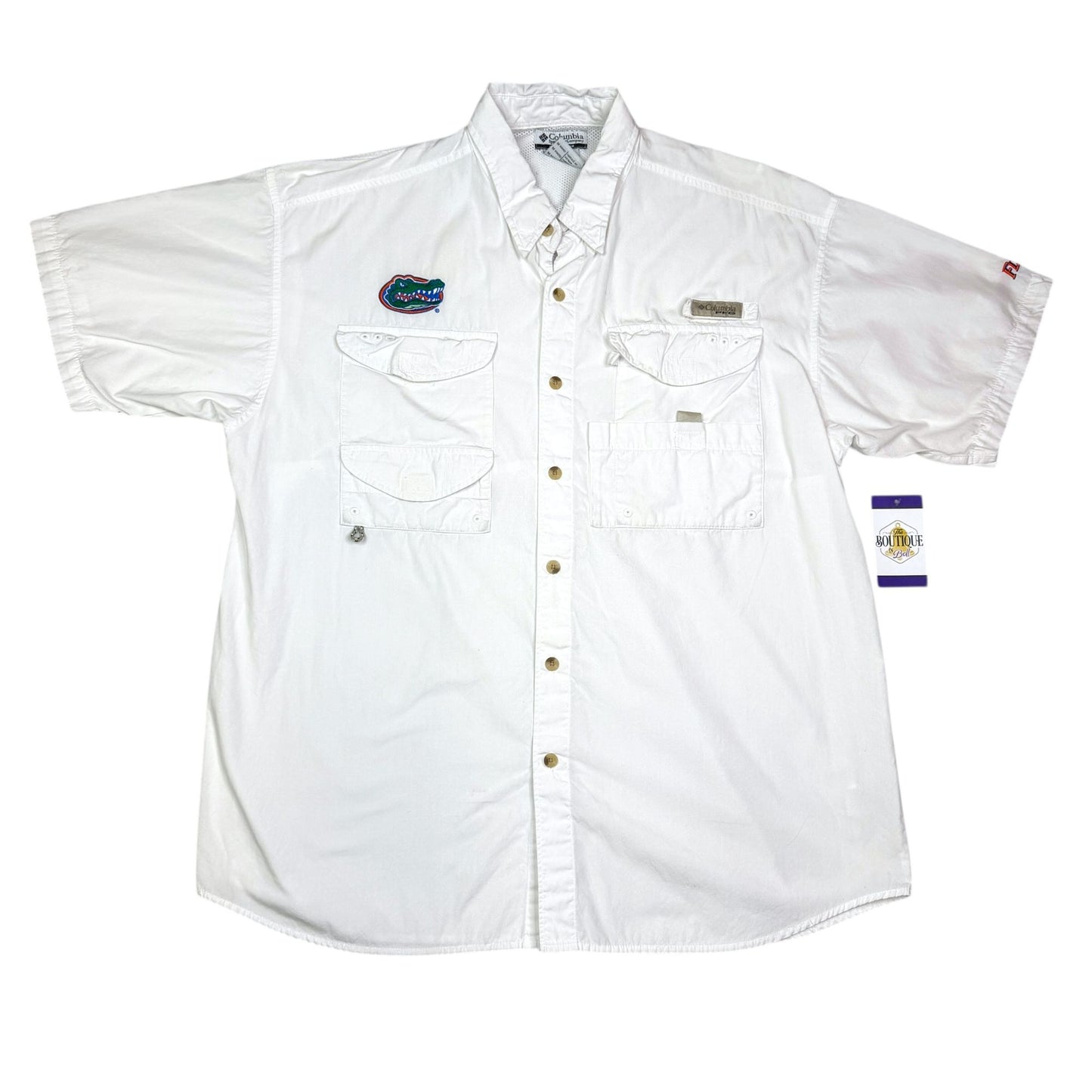 Columbia Tamiami Fishing Shirt UF Gator Logo Embroidered Dadcore Fan Apparel