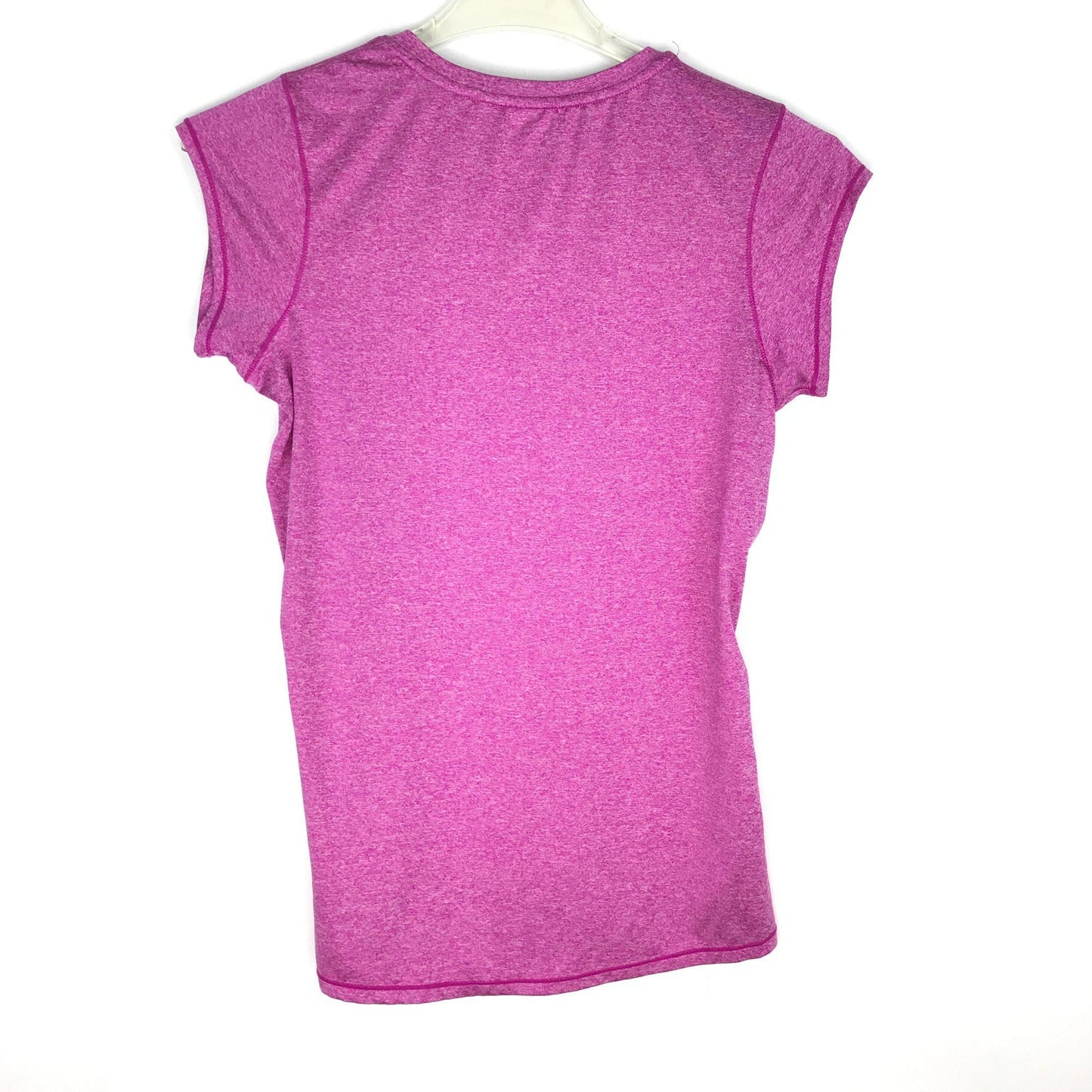 Reebok S Athletic Short Sleeve TShirt Short VNeck Heathered Pink Stretch Running