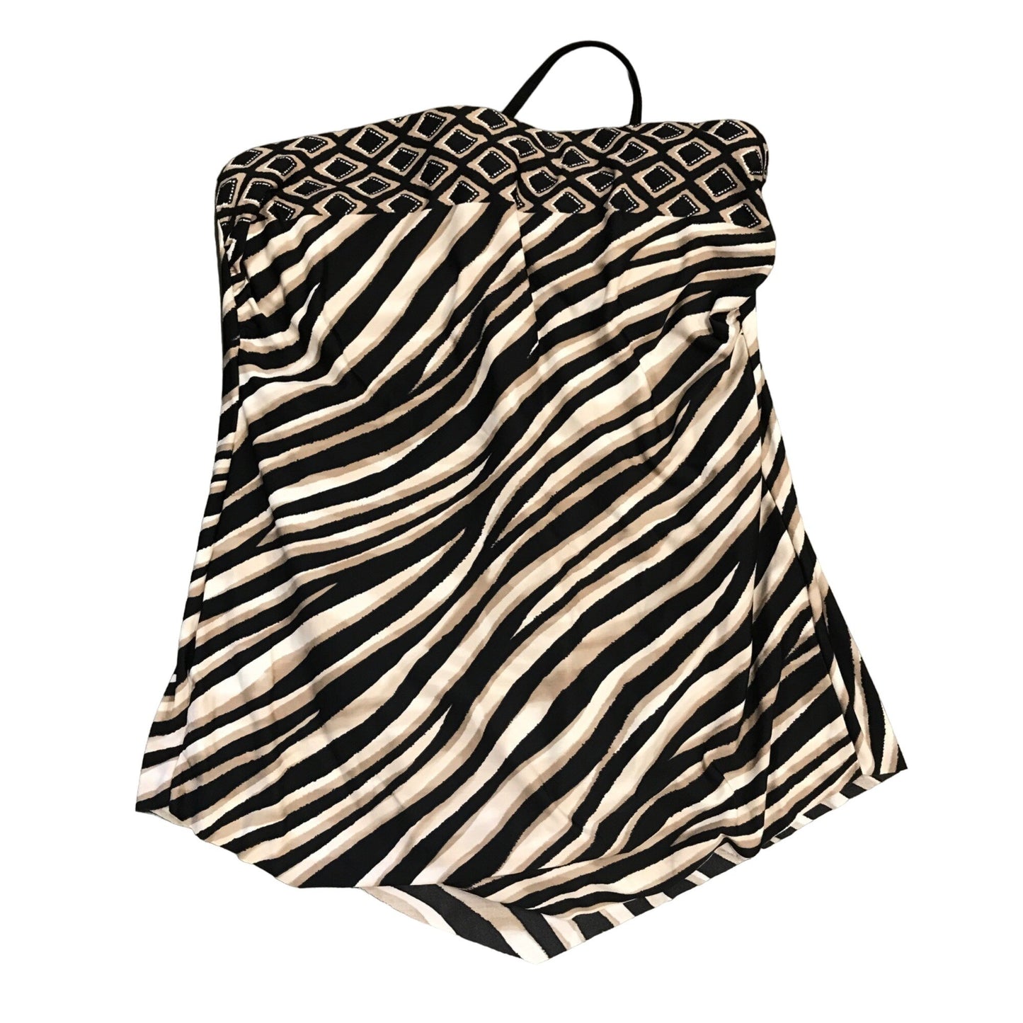 Miraclesuit 10 Zebra Print Swim Dress Halter Top One Piece Underwire Bra