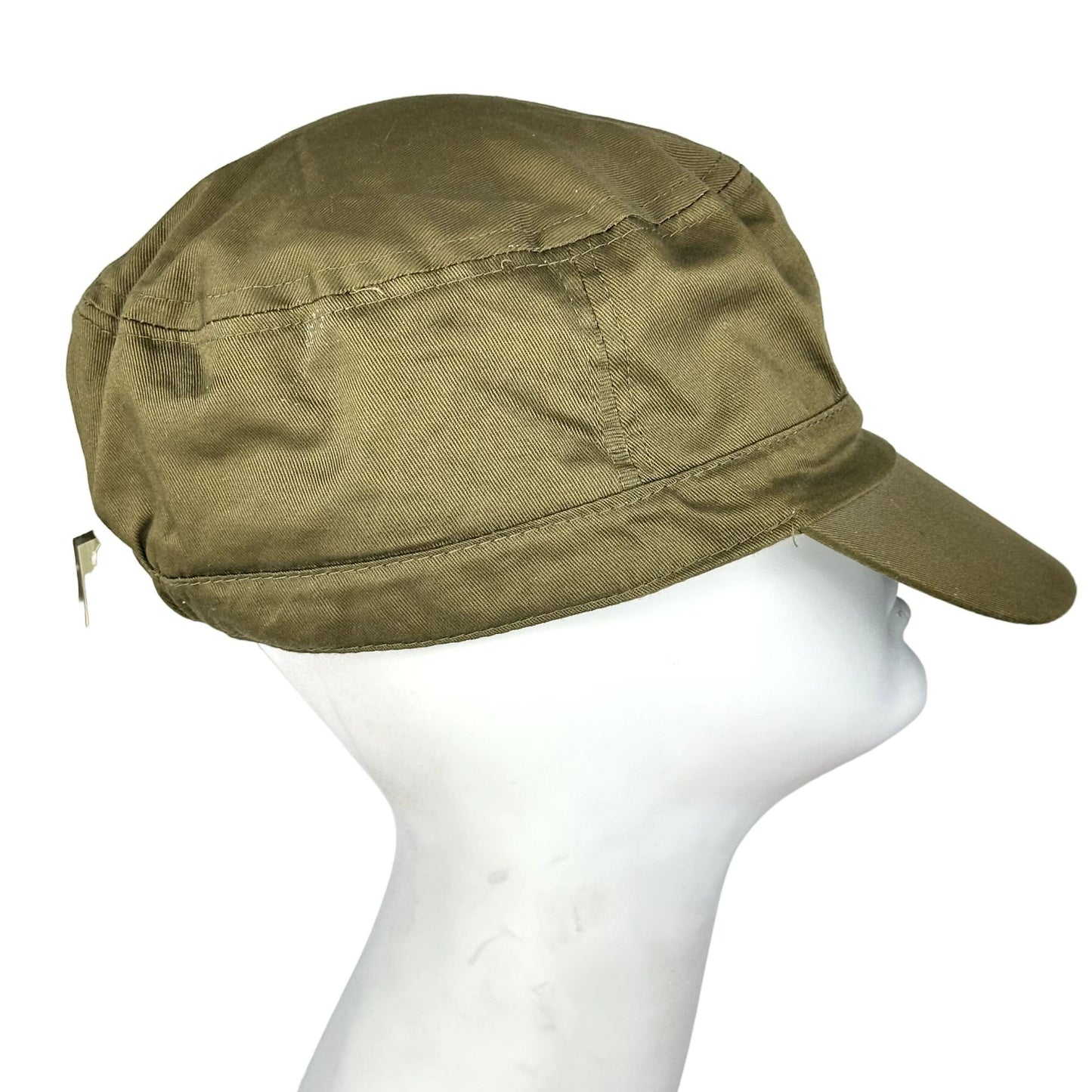 NWT Womens Olive Green Cadet Cap Hat Peace Rhinestone One Size Small Bill