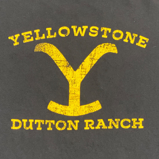 Yellowstone Mens XXL Black Yellow Brand Logo Dutton Ranch T Shirt Short Sleeve