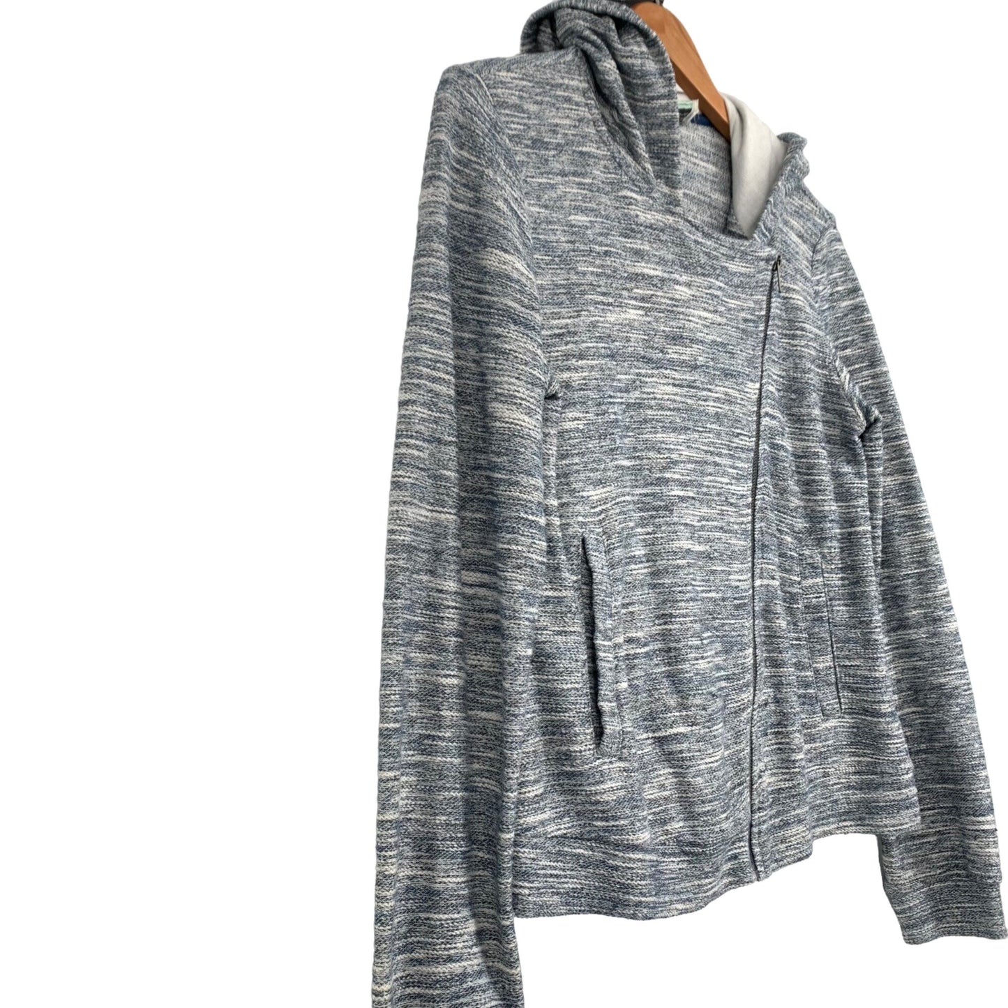 Anthropologie Saturday Sunday S Gray Jacket Hooded Zipper Accent Pockets Comfy