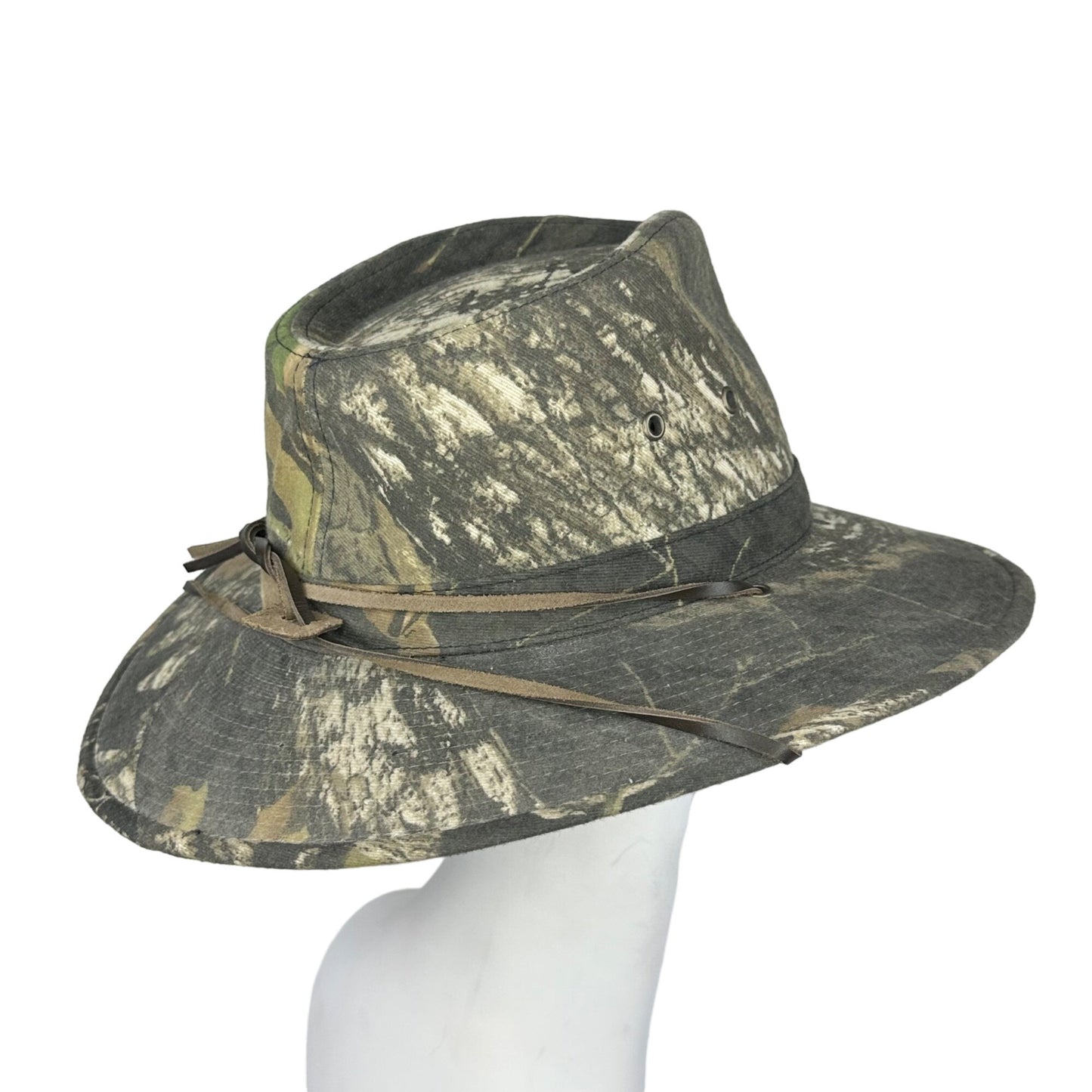 Redhead Mens L Wide Brim Hat Camo Advantage Timber Green Brown Hunting