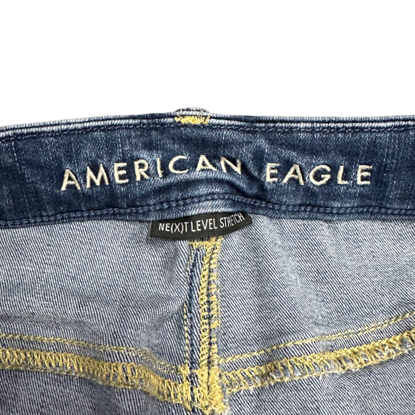 American Eagle 12 Blue Jeans Curvy Super Hi-Rise Jegging Next Level Stretch