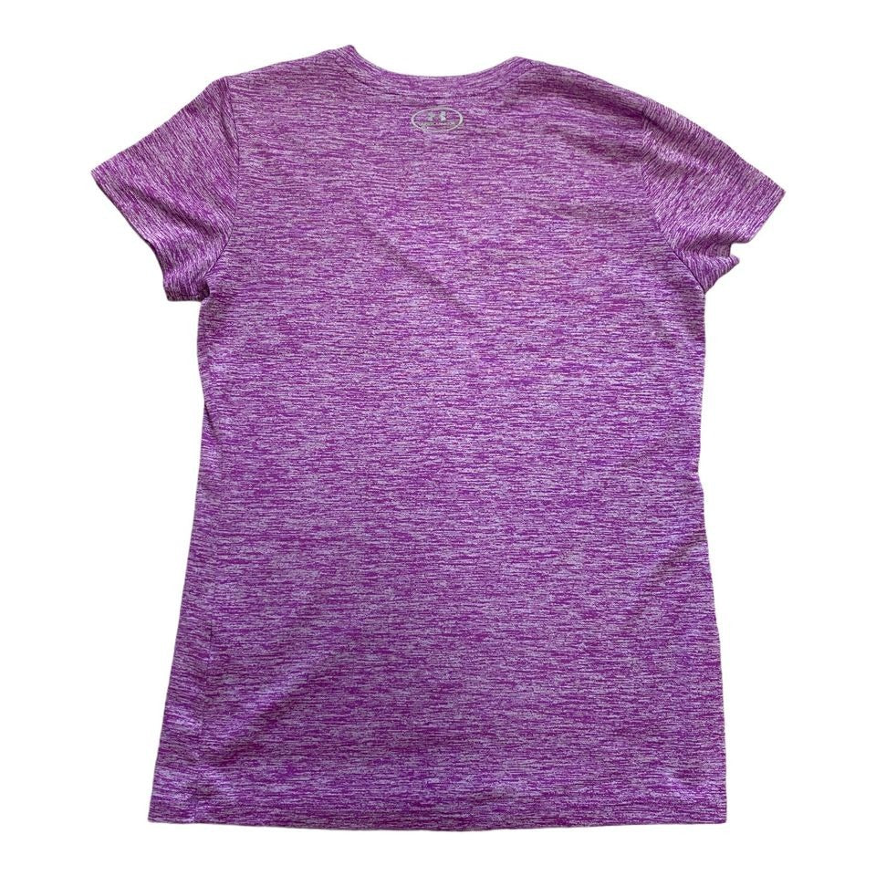 Under Armour Heat Gear XS Purple Vneck Dry Fit Athletic Shirt Short Sleeve