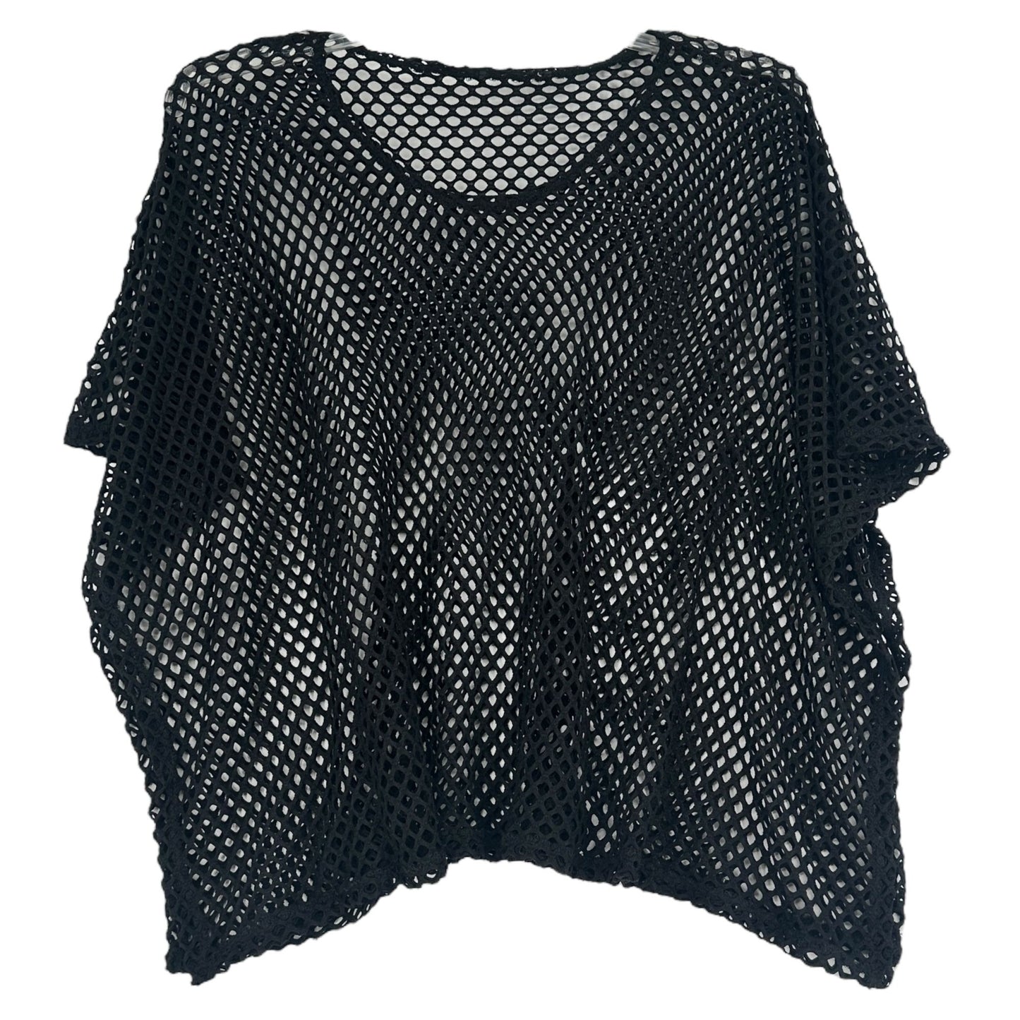 Trendy Womens Black Mesh Shirt Cover Up Rave Top Dolman Sleeve