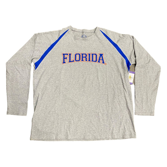 Campus Drive Mens XXL Gray Florida Tshirt Gators Embroidered Long Sleeve