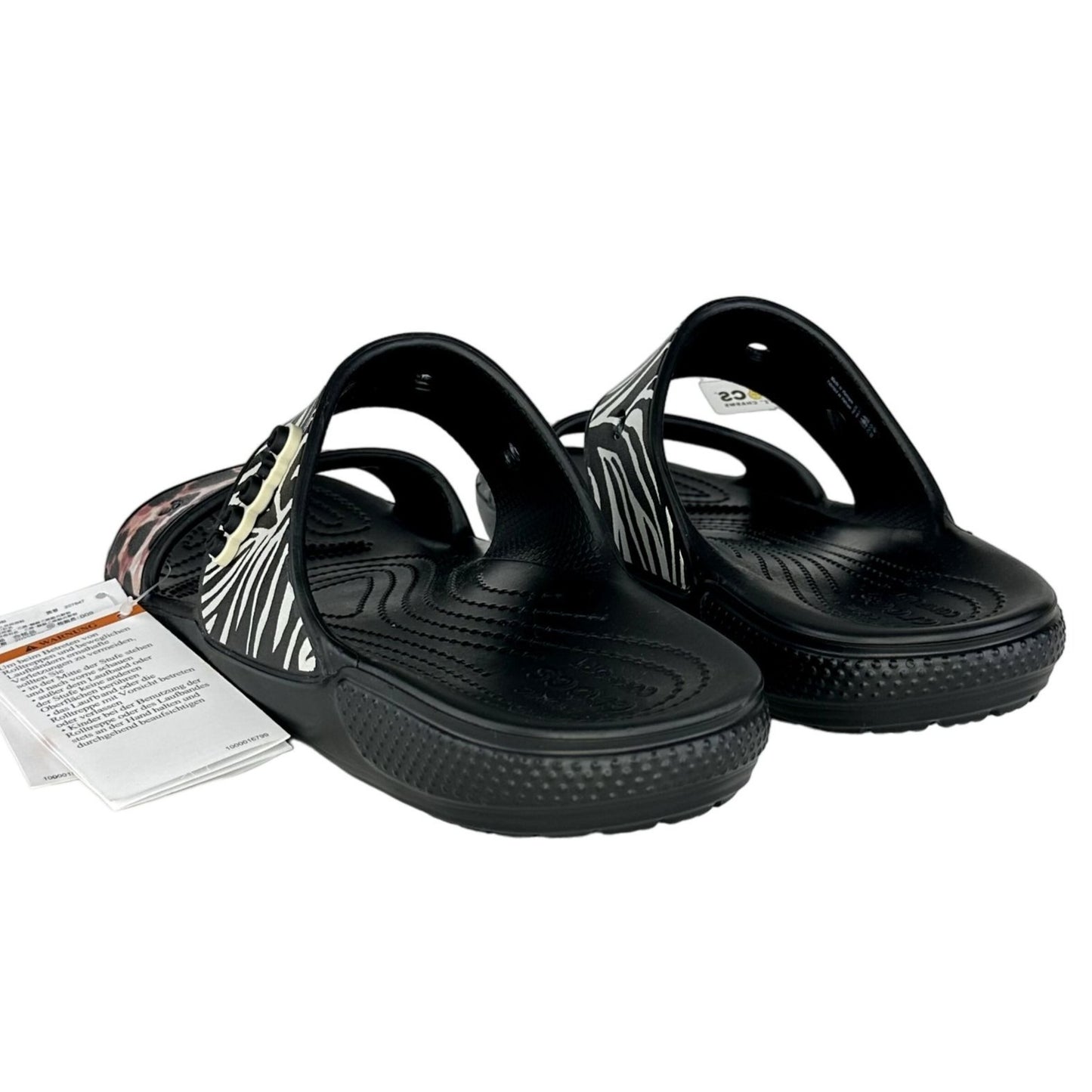 NWT Crocs Womens 11 Animal Remix Two-Strap Slide On Sandals Open Toe Comfort