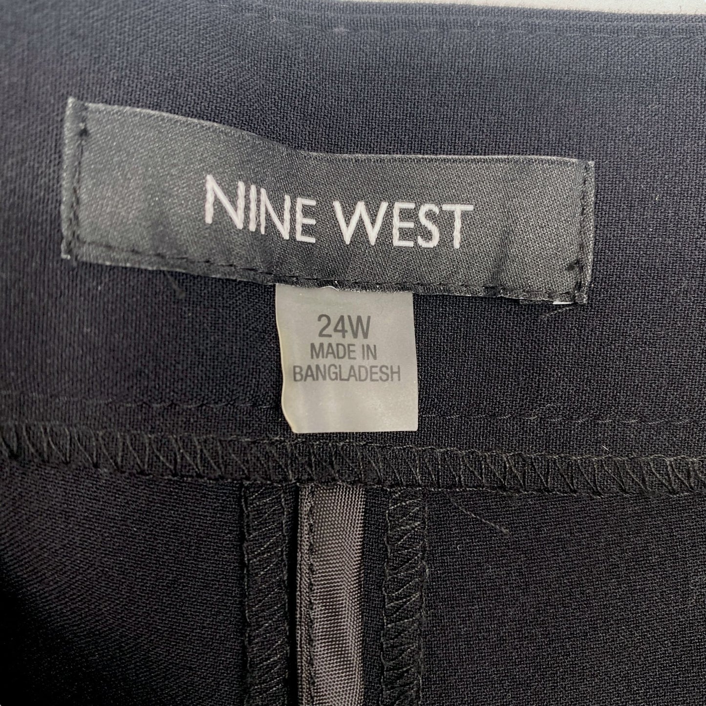 Nine West THE TROUSER Pant Black Low Rise Flared Leg Fitted 24W NWT