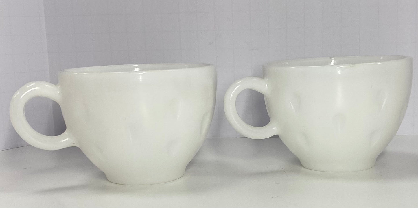 Vintage White Milk Glass Coffee Tea Cups 2