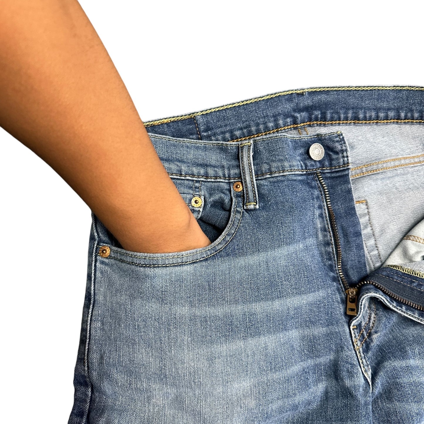 Levi Strauss 559 Straight Leg Blue Jeans Mens 33x32 Light Wash Denim 5 Pocket