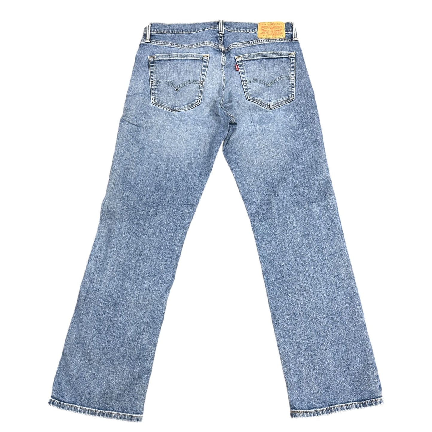 Levi Strauss 559 Straight Leg Blue Jeans Mens 33x32 Light Wash Denim 5 Pocket