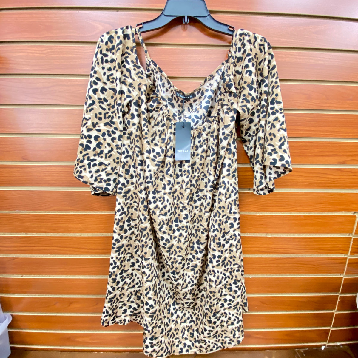 Sheilay Leopard Print Off The Shoulder Small