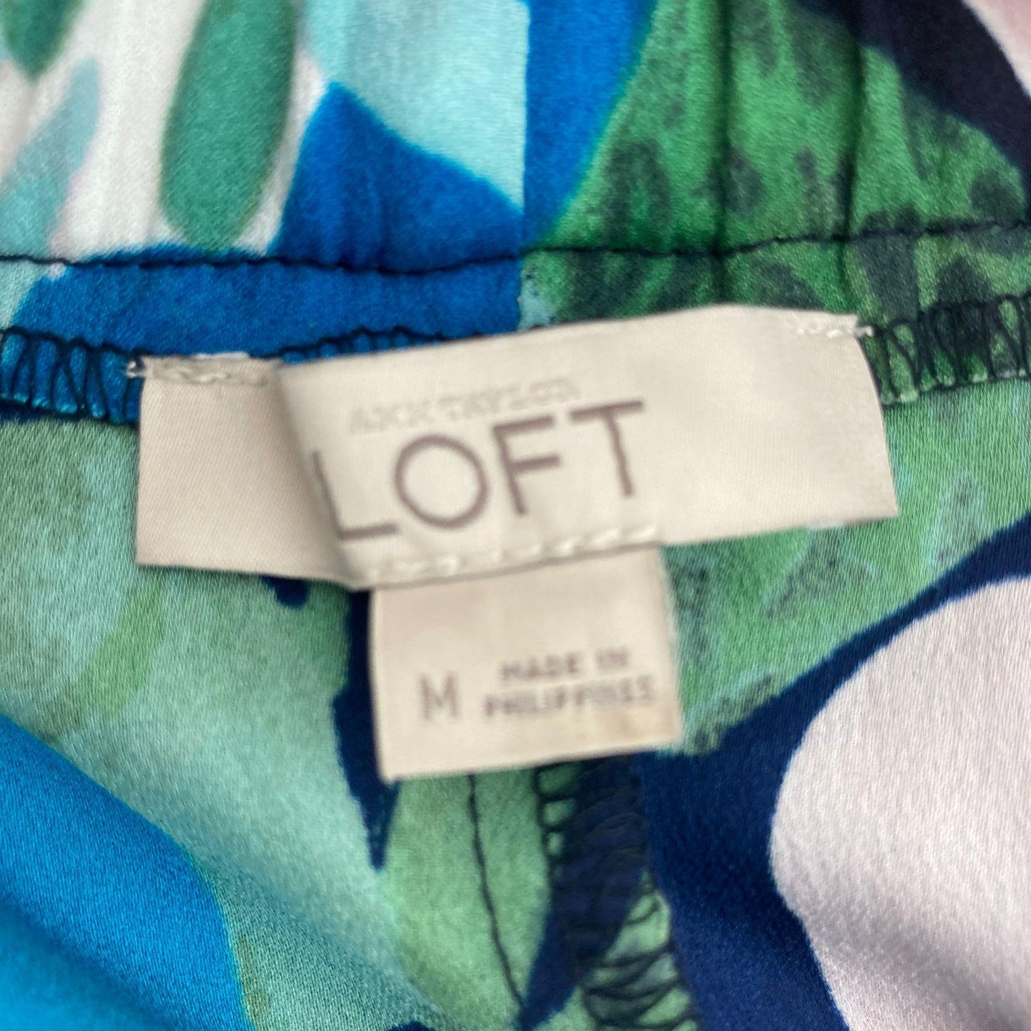 LOFT Maxi Skirt Jungle Floral Black Blue Pull On Modest Office Wear Feminine M