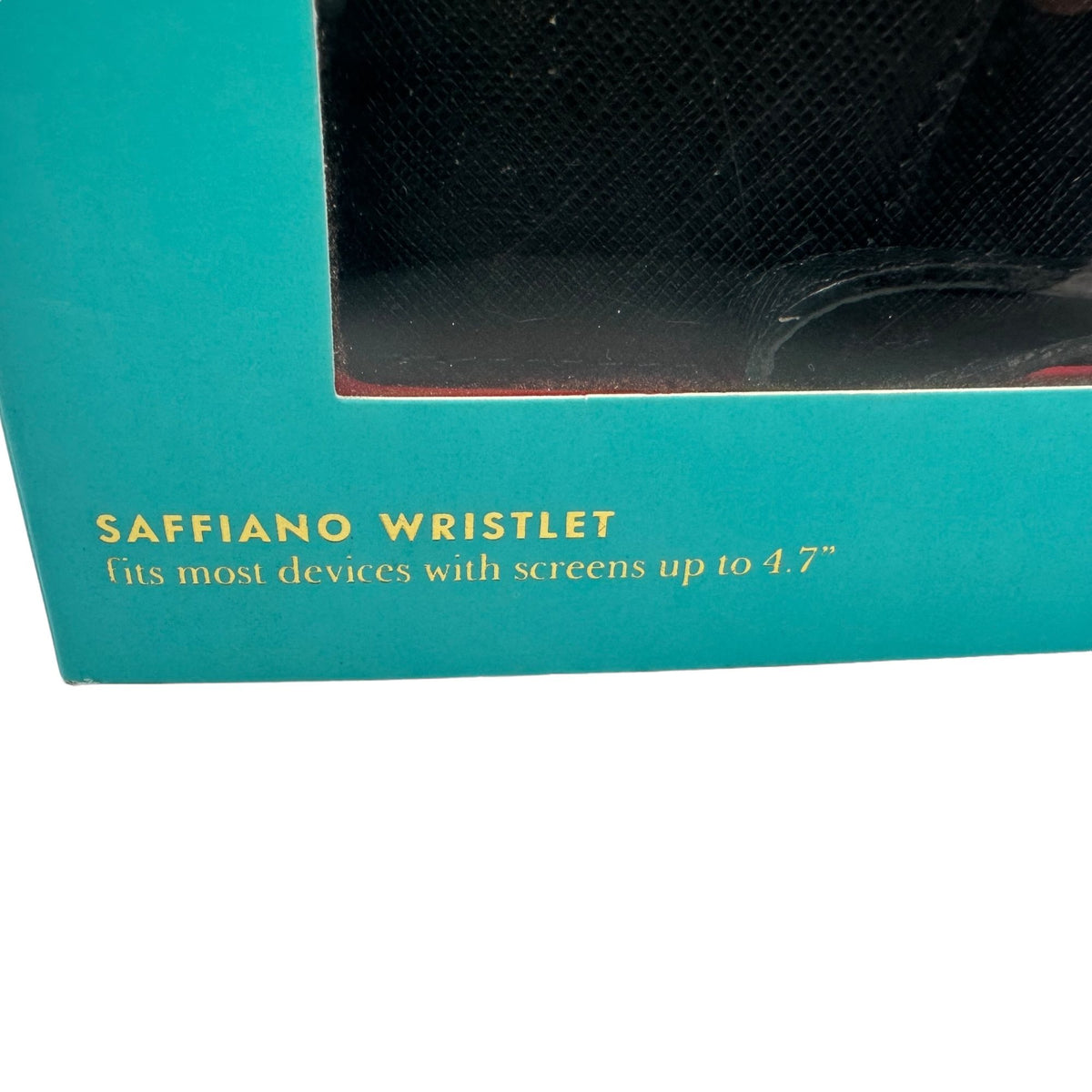 Kate Spade Black Saffiano Wristlet Wallet Gold Hardware Logo Designer Classic