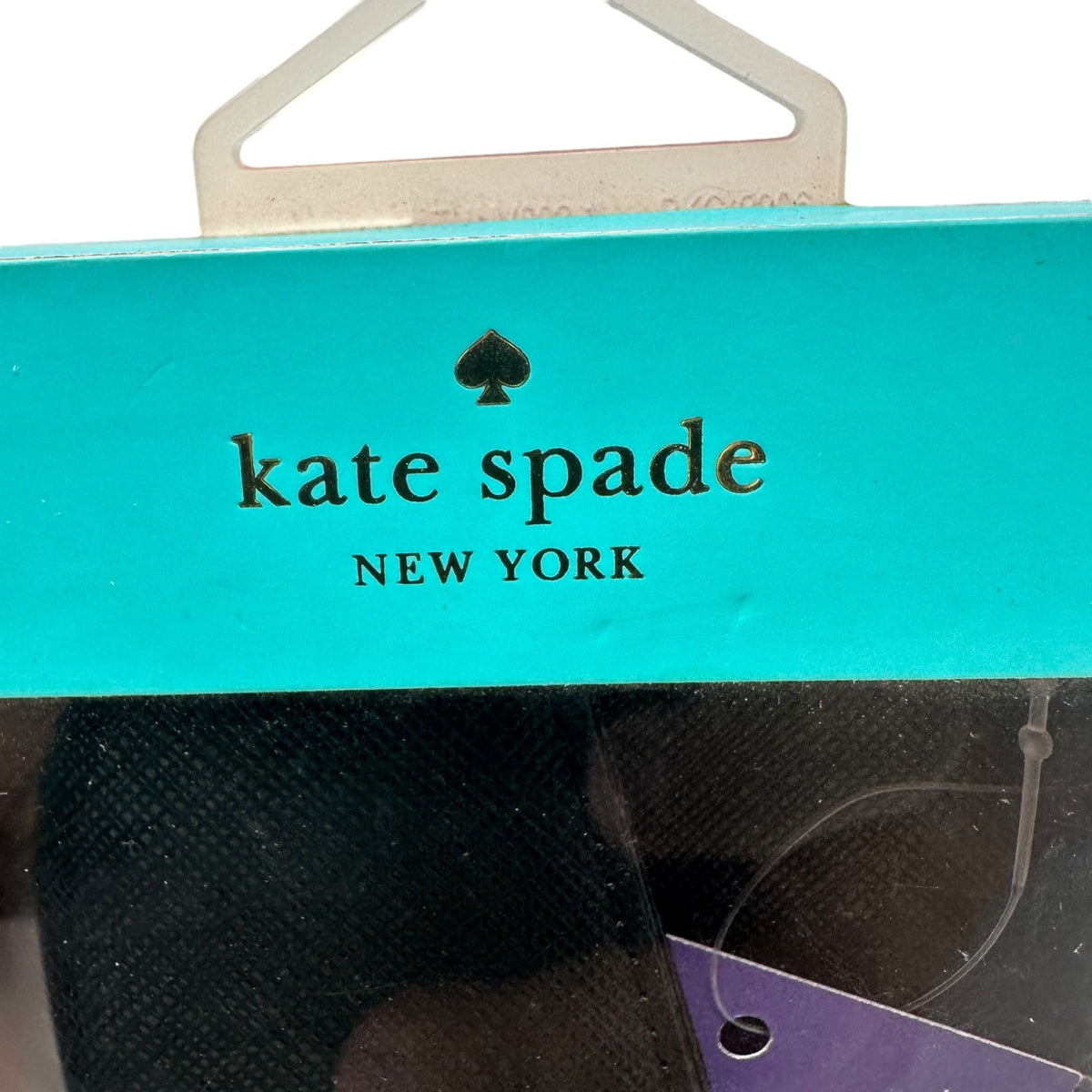 Kate Spade Black Saffiano Wristlet Wallet Gold Hardware Logo Designer Classic