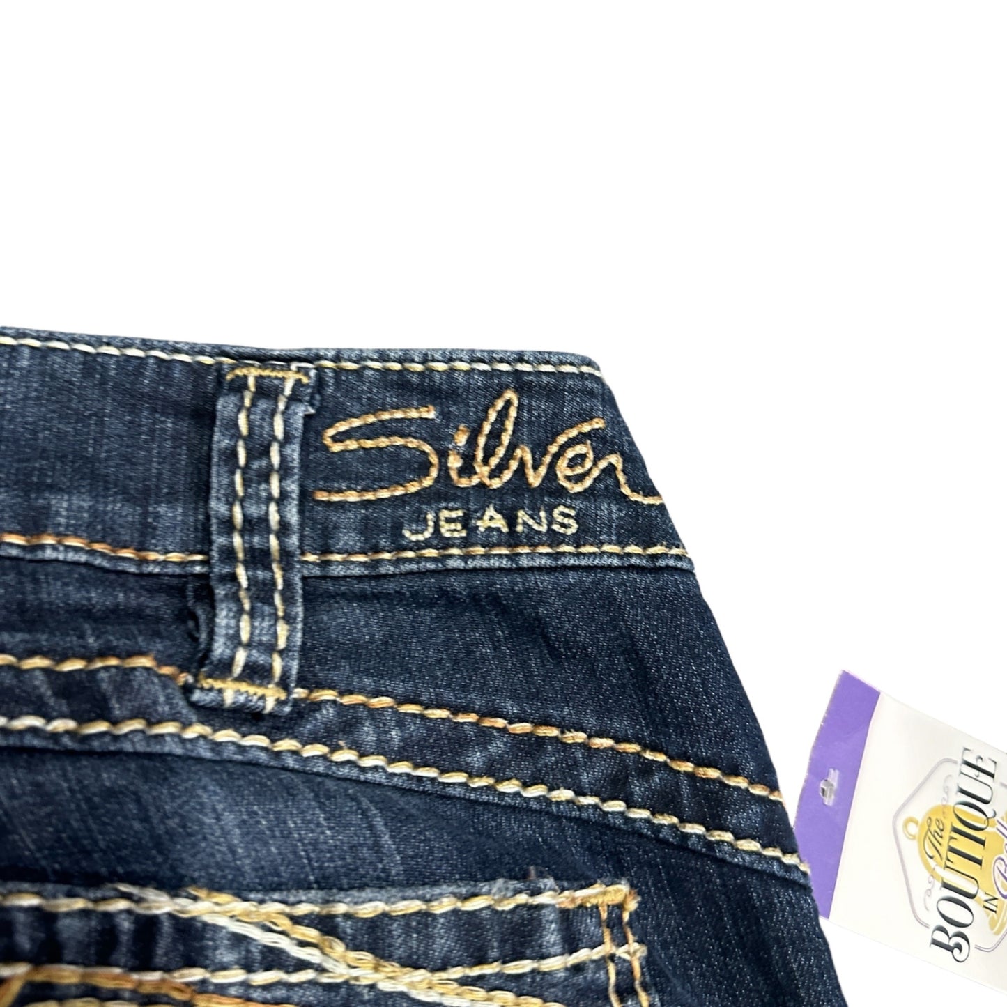 Silver Jeans Womens 32x30 Tuesday 16 1/2 Slim Bootcut Dark Wash Stretch Western