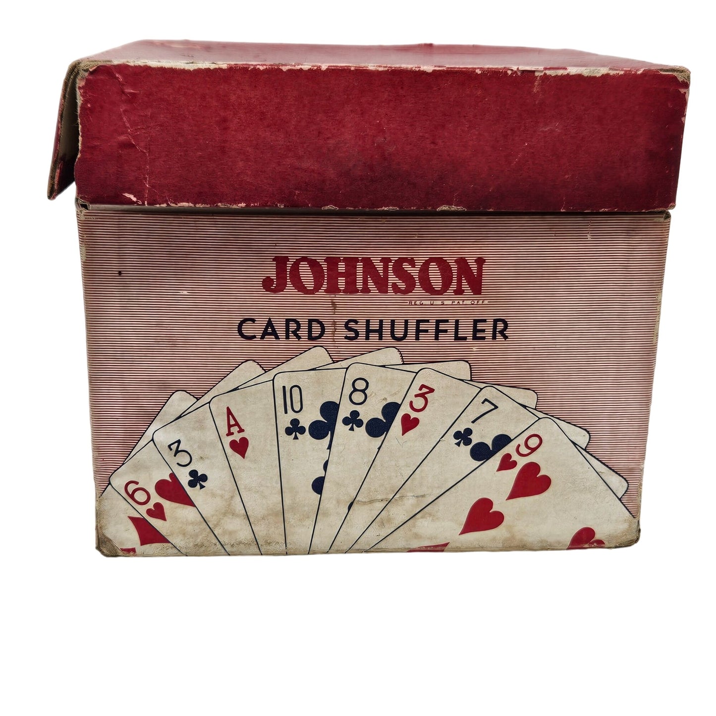 Vintage Johnson Card Shuffler Model No. 50 Hand Crank Family Game Night