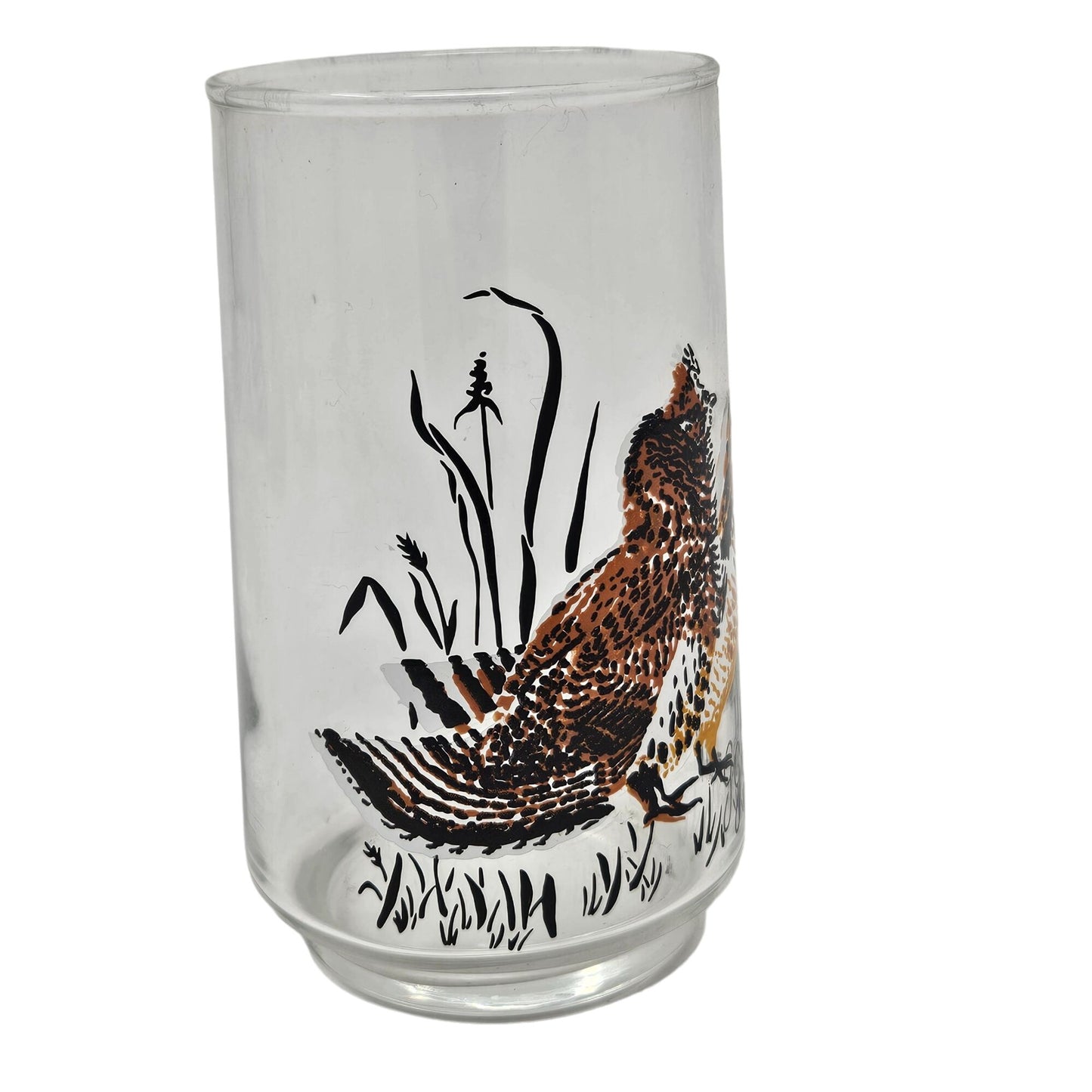 Vintage West Virginia Glass Wildlife Game Bird Drinking Glass Set Pheasant