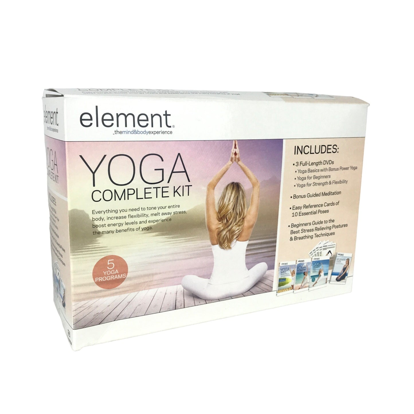 Element Yoga Complete Kit DVD Beginner Basics Meditation Relaxing Stretching