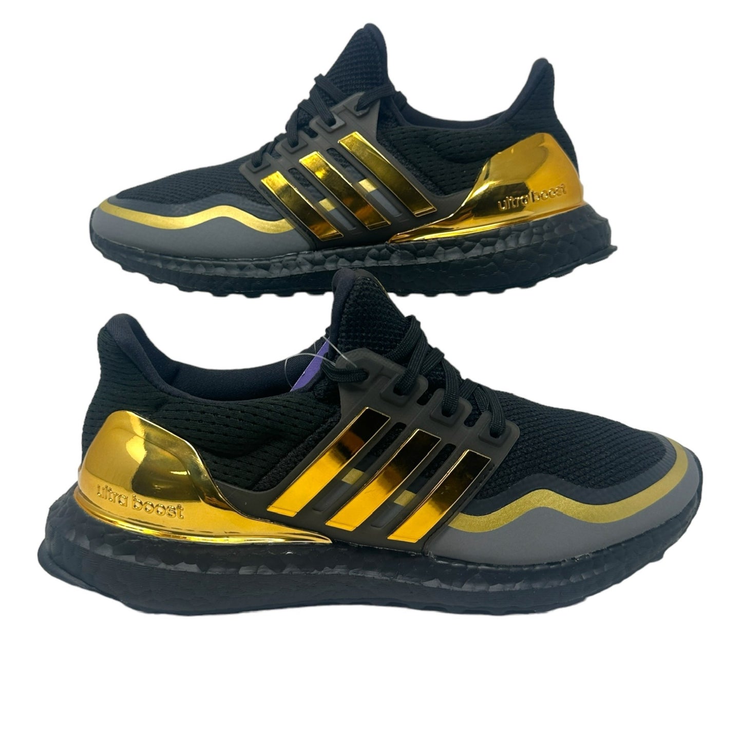 Adidas Mens 5 Ultraboost MTL J Black Metallic Gold Sneakers Low Top Shoes 606004