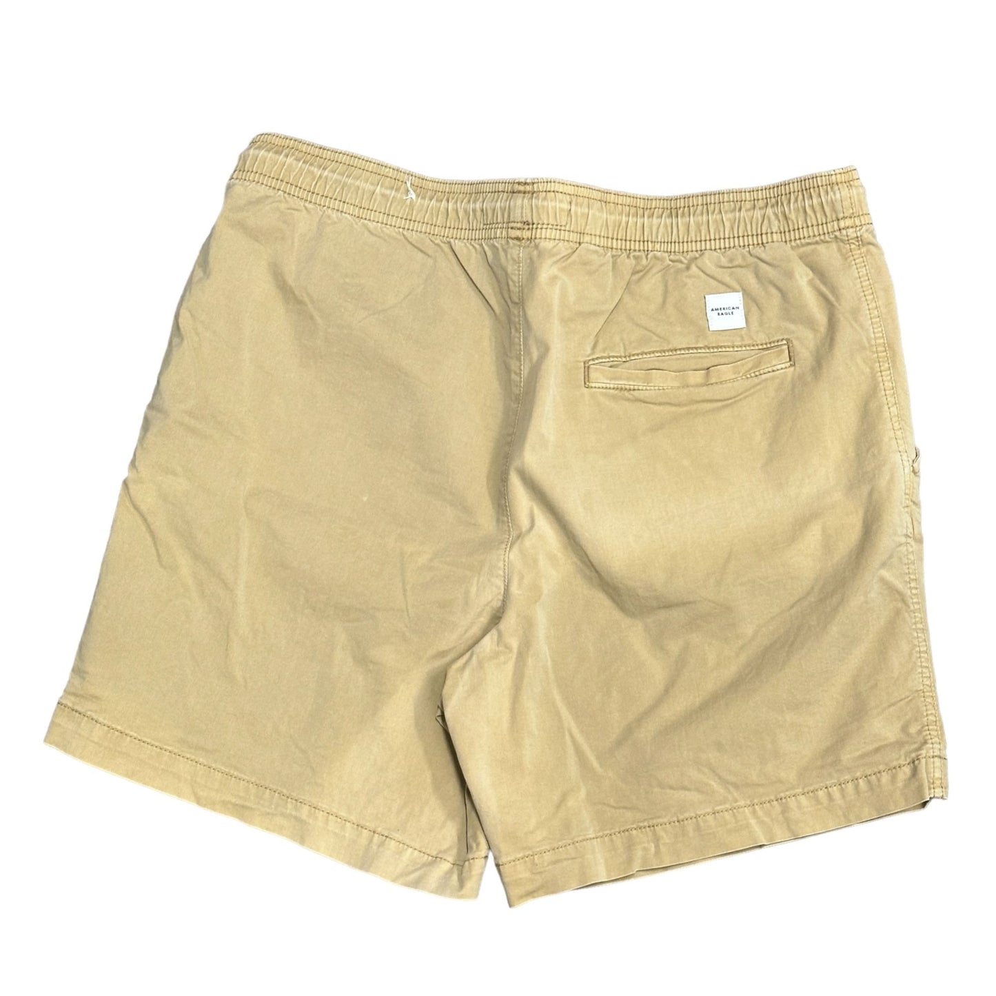 American Eagle Shorts Mens M Beige Flex Chino Elastic Waist Drawstring Khaki