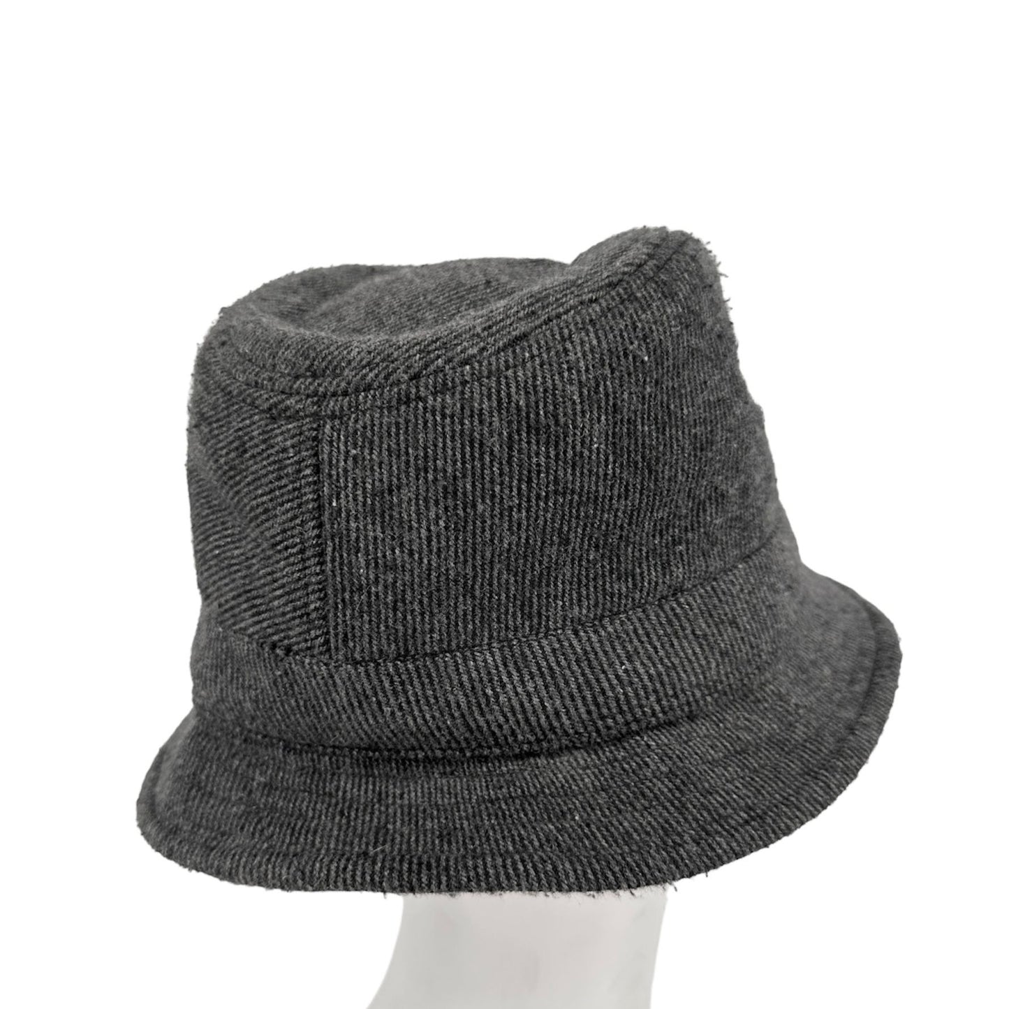 Boutique Womens Gray Wool Blend Tweed Bucket Hat Cap Fedora Fashion Casual