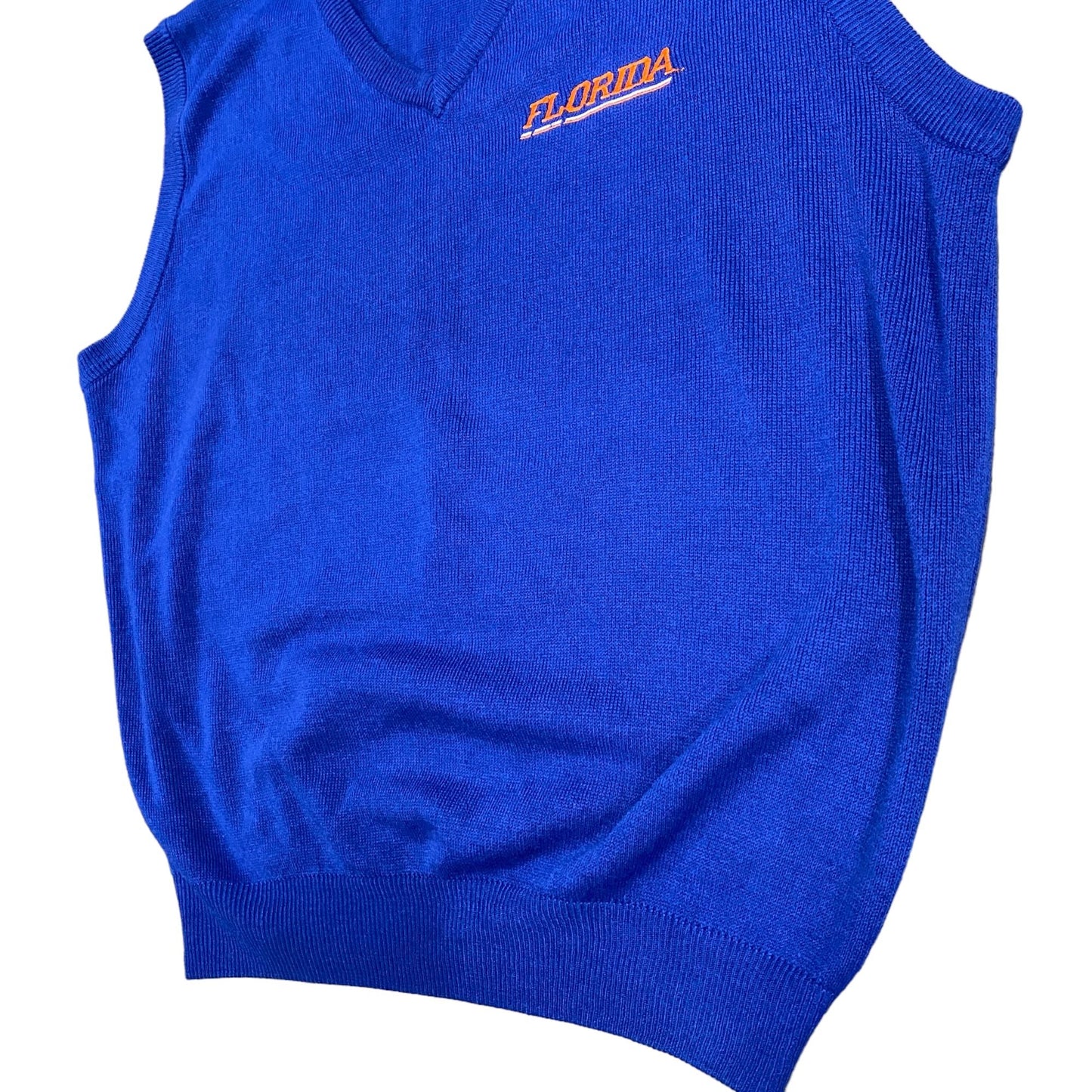 Vintage Cadre Athletic Florida Gators L Blue Sweater Vest Vneck Sleeveless Knit