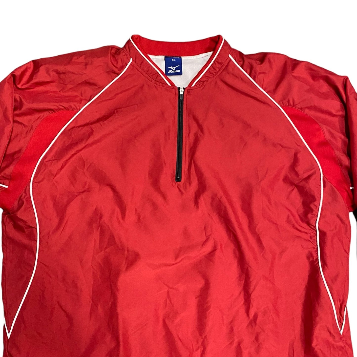 Mizuna Mens XL Red Windbreaker Jacket 1/4 Zip Vented Pullover Athletic Training