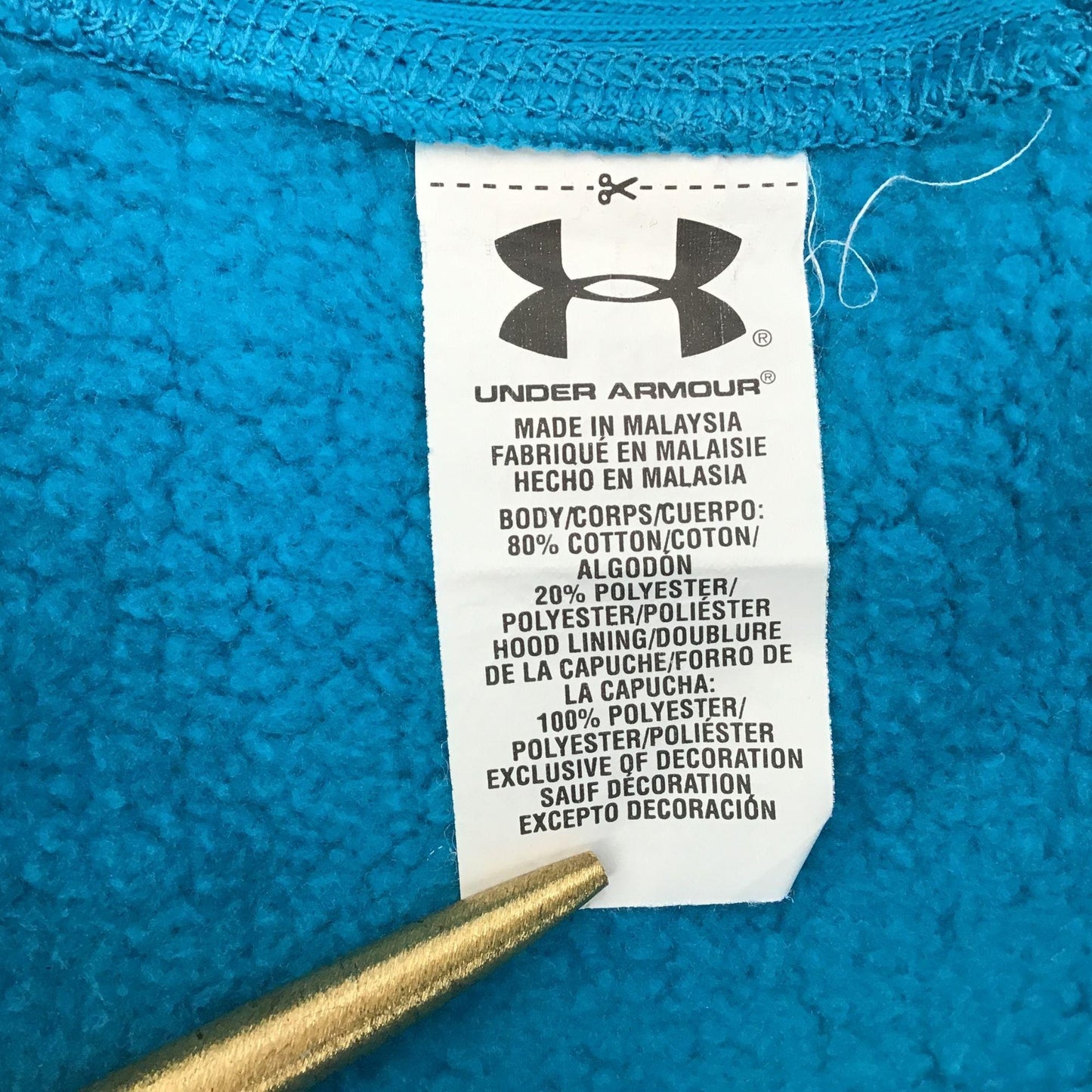 Under Armour Cold Gear Hoodie Sweatshirt Large Blue Long Sleeve Kangaroo Pockets