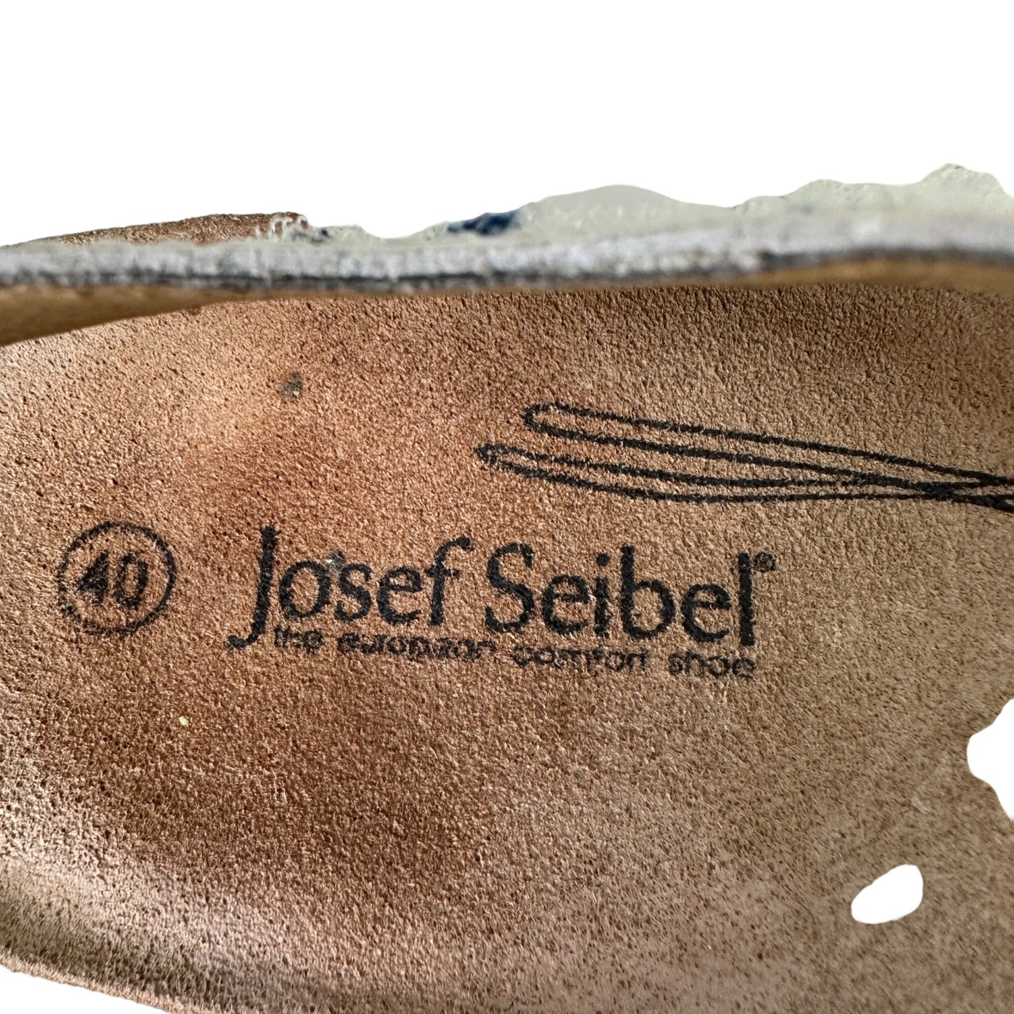 Josef Seibel 40EU 9US White Leather Cork Wedge Sandal Strappy Comfort Shoe 78519