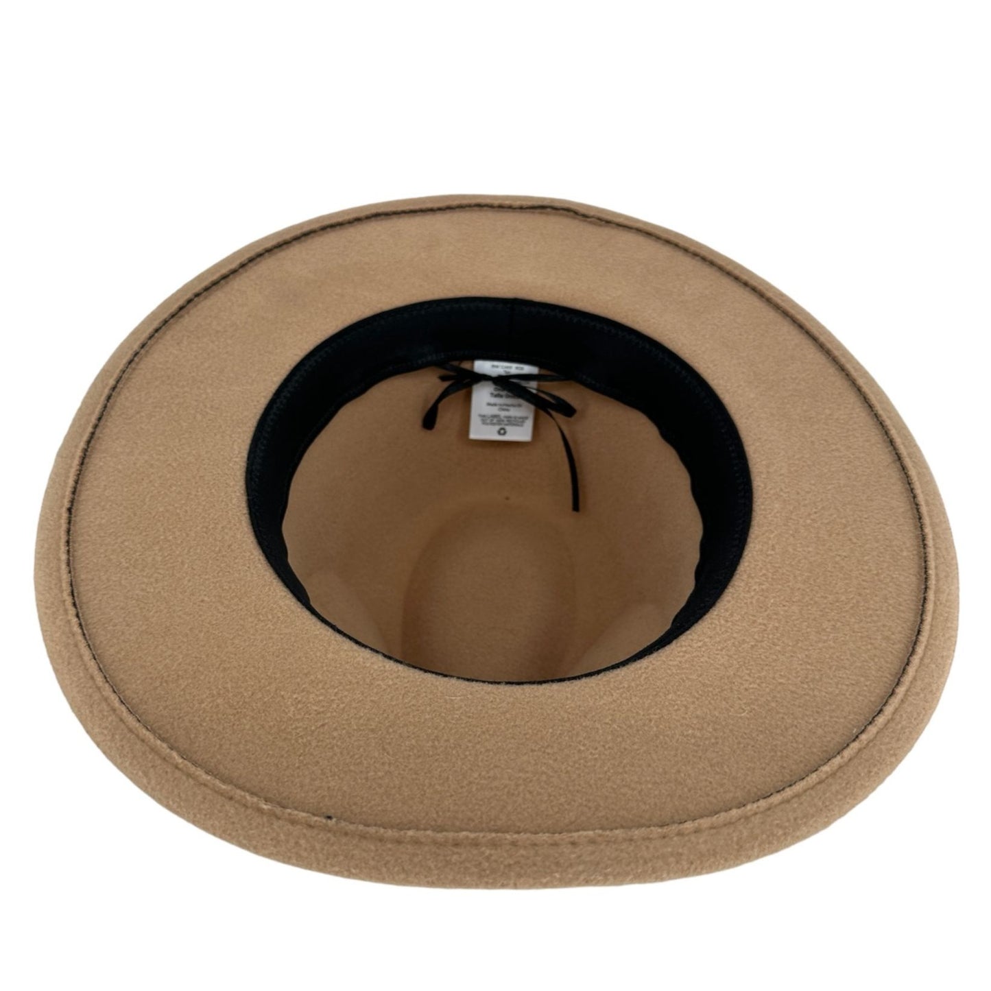 Womens Tan Fedora Belt Accent Wide Brim Fashion Urban Cowgirl Hat Accessories