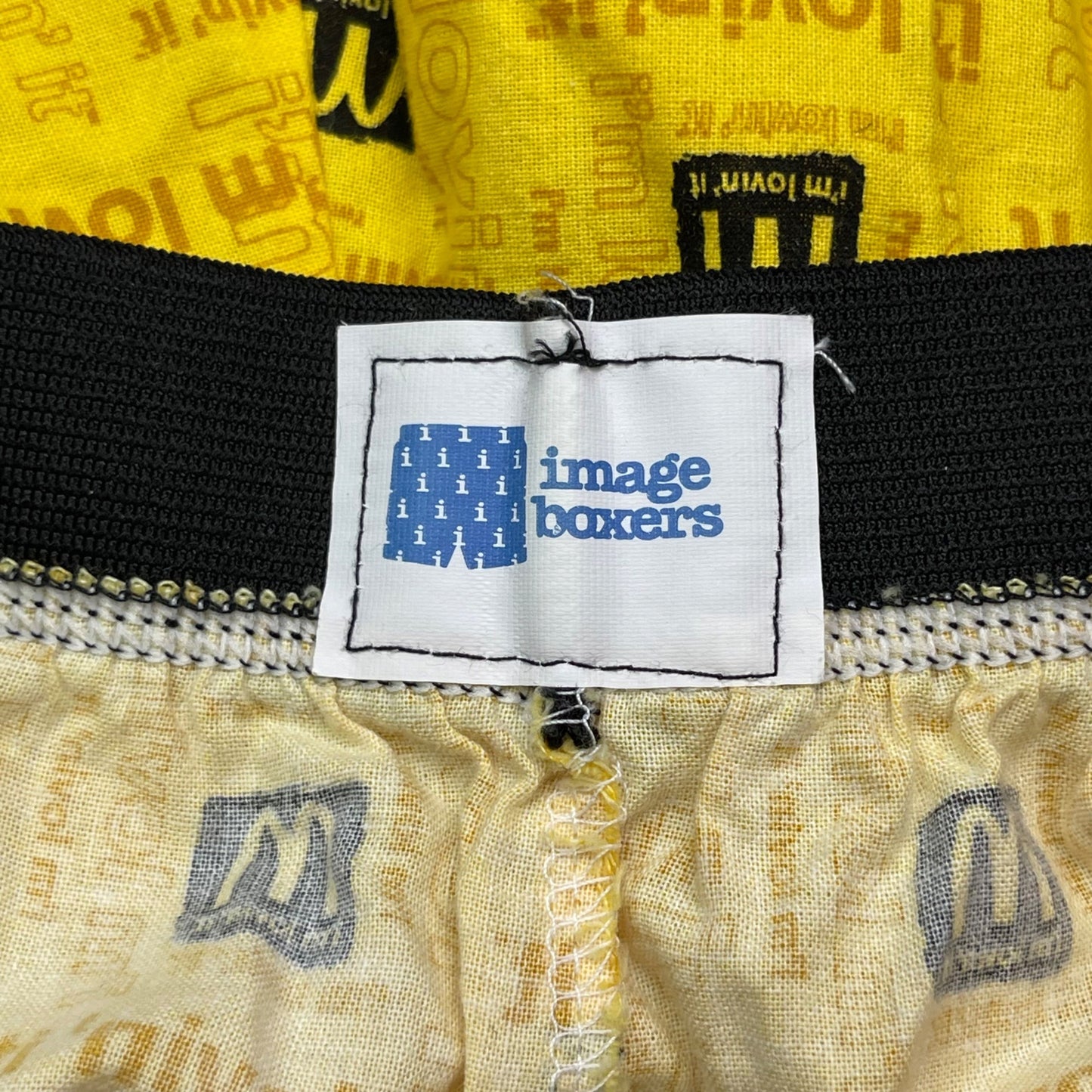 NWOT Imagine Boxers L McDonald's "I'm Lovin' It" Yellow Elastic Waist USA Made